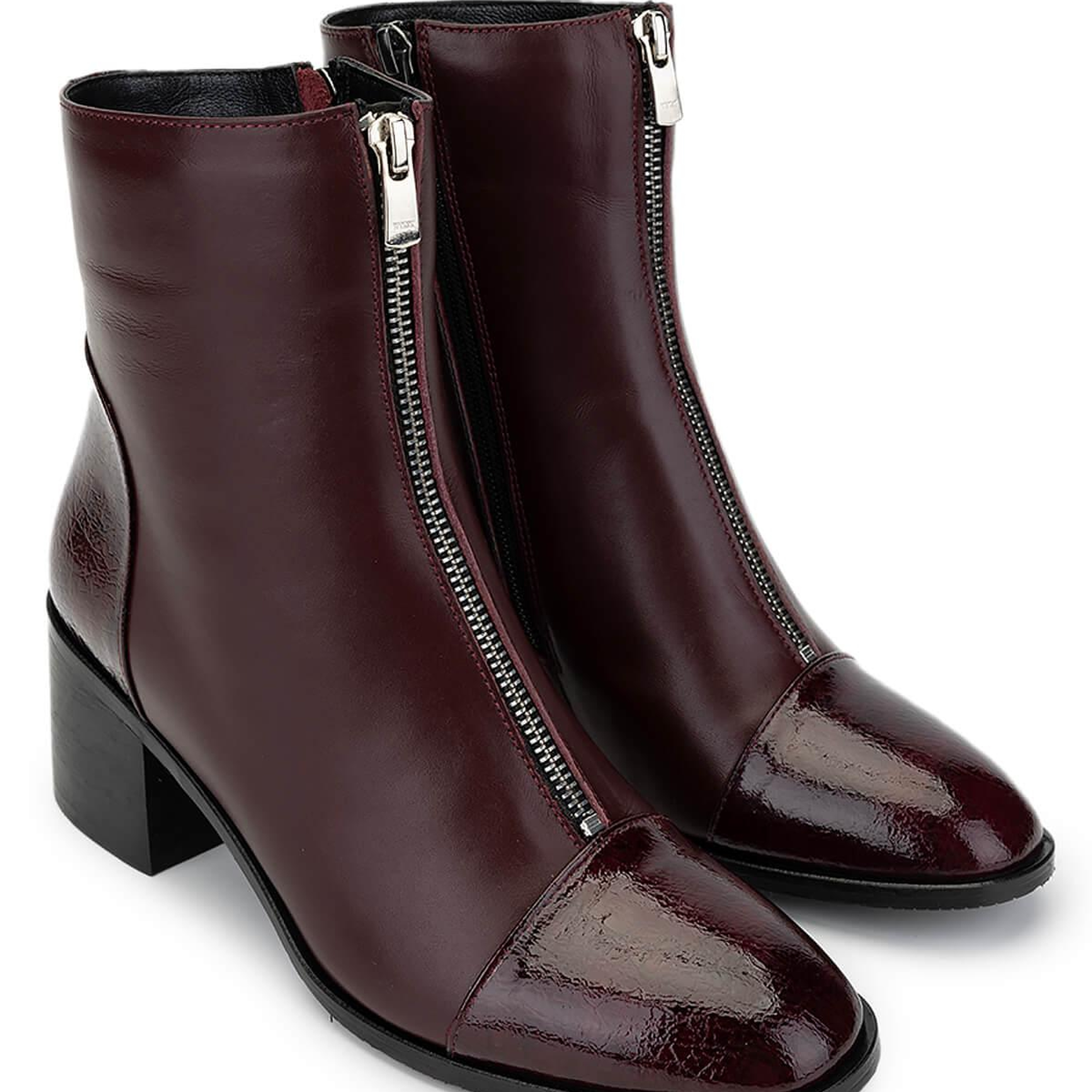 Tamer Tanca Kadın Hakiki Deri Bordo Topuklu Bot