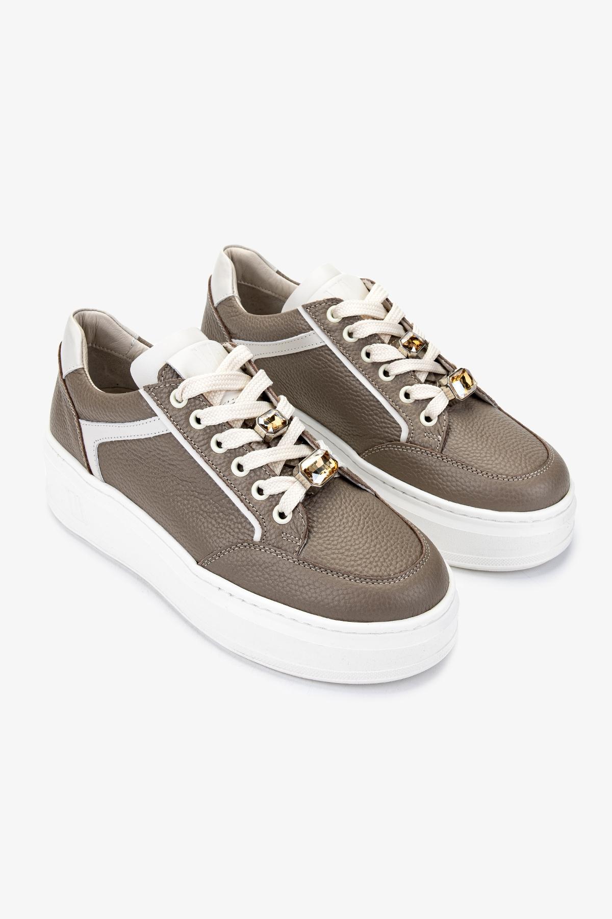 Valmenti Kadın Hakiki Deri Vizon Sneakers & Spor Ayakkabı