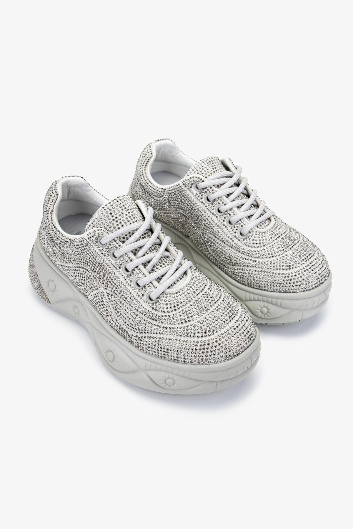 Valmenti Kadın Suni Deri Gri Sneakers & Spor Ayakkabı