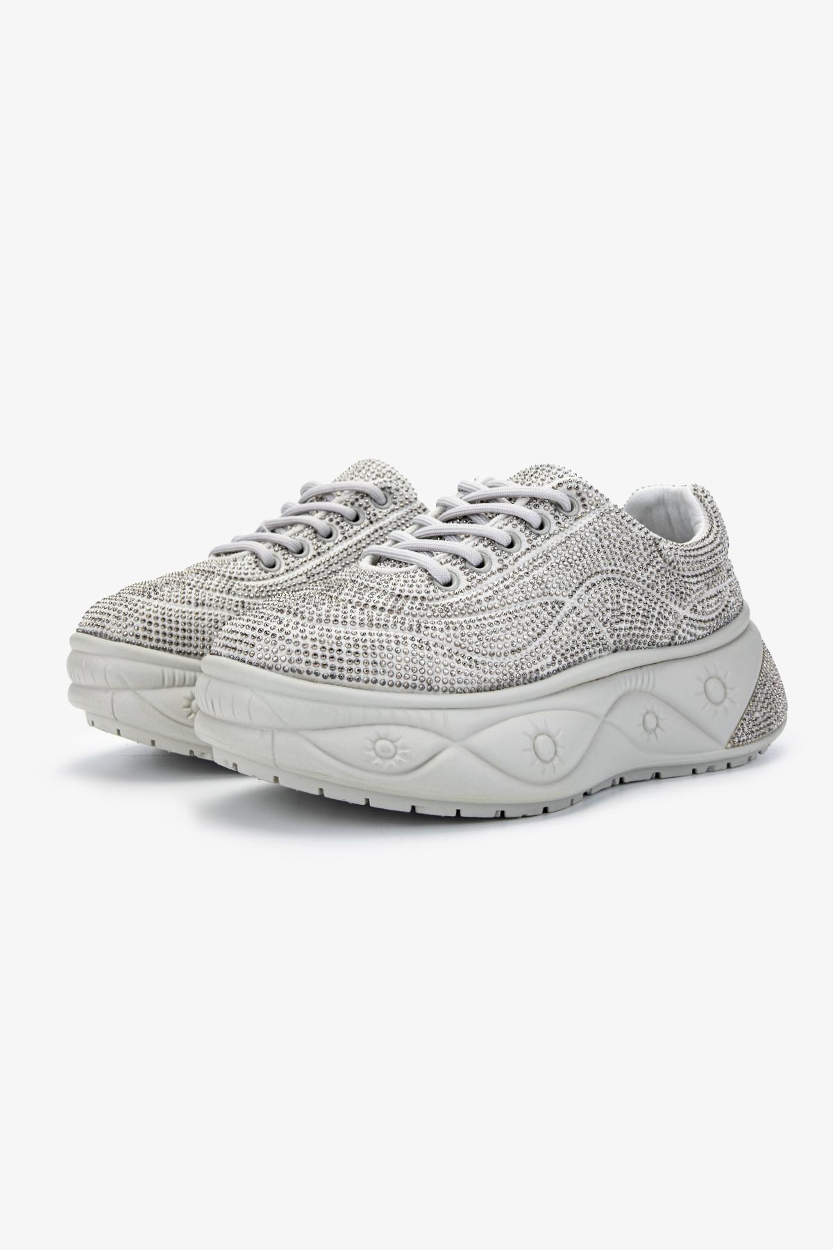 Valmenti Kadın Suni Deri Gri Sneakers & Spor Ayakkabı