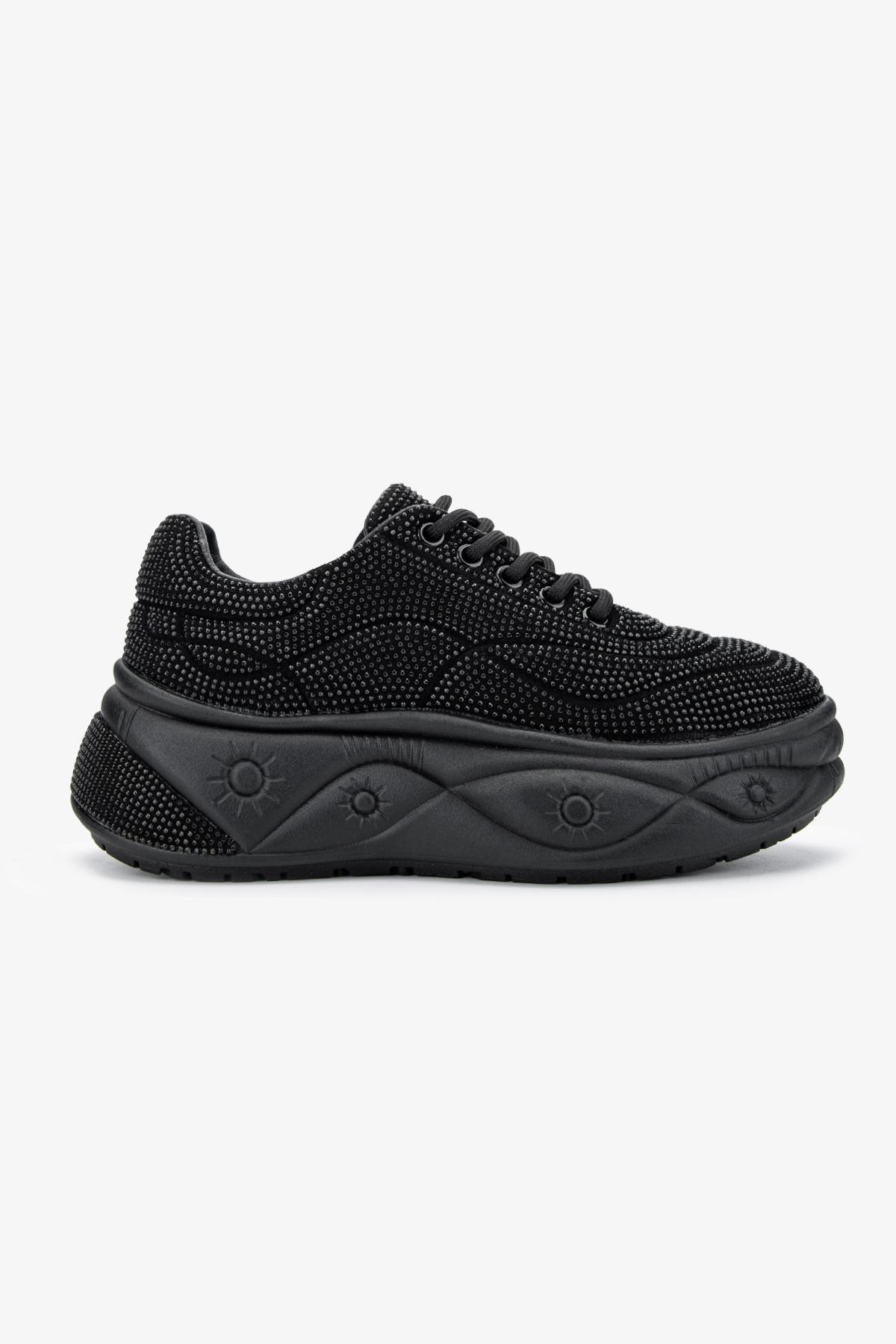 Valmenti Kadın Suni Deri Siyah Sneakers & Spor Ayakkabı