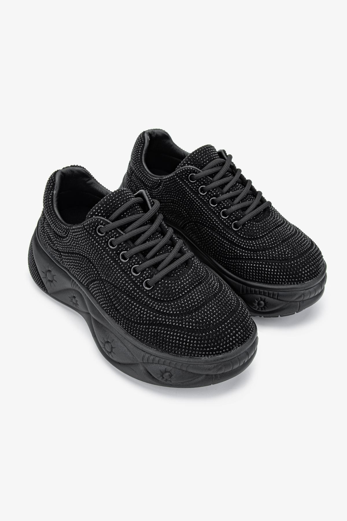 Valmenti Kadın Suni Deri Siyah Sneakers & Spor Ayakkabı