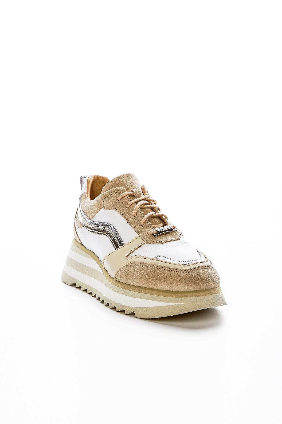 Valmenti Kadın Hakiki Deri Bej Sneakers & Spor Ayakkabı