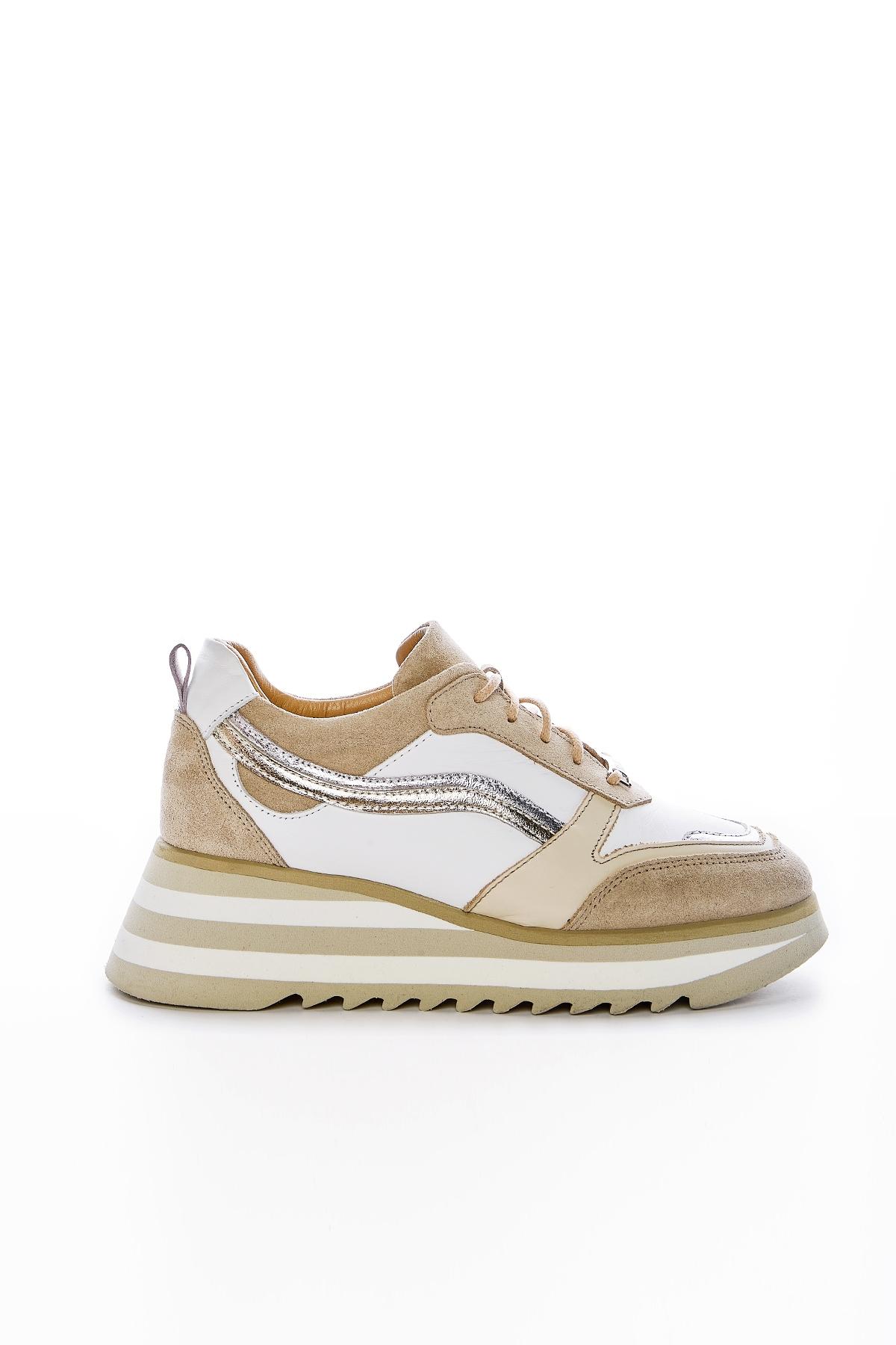 Valmenti Kadın Hakiki Deri Bej Sneakers & Spor Ayakkabı