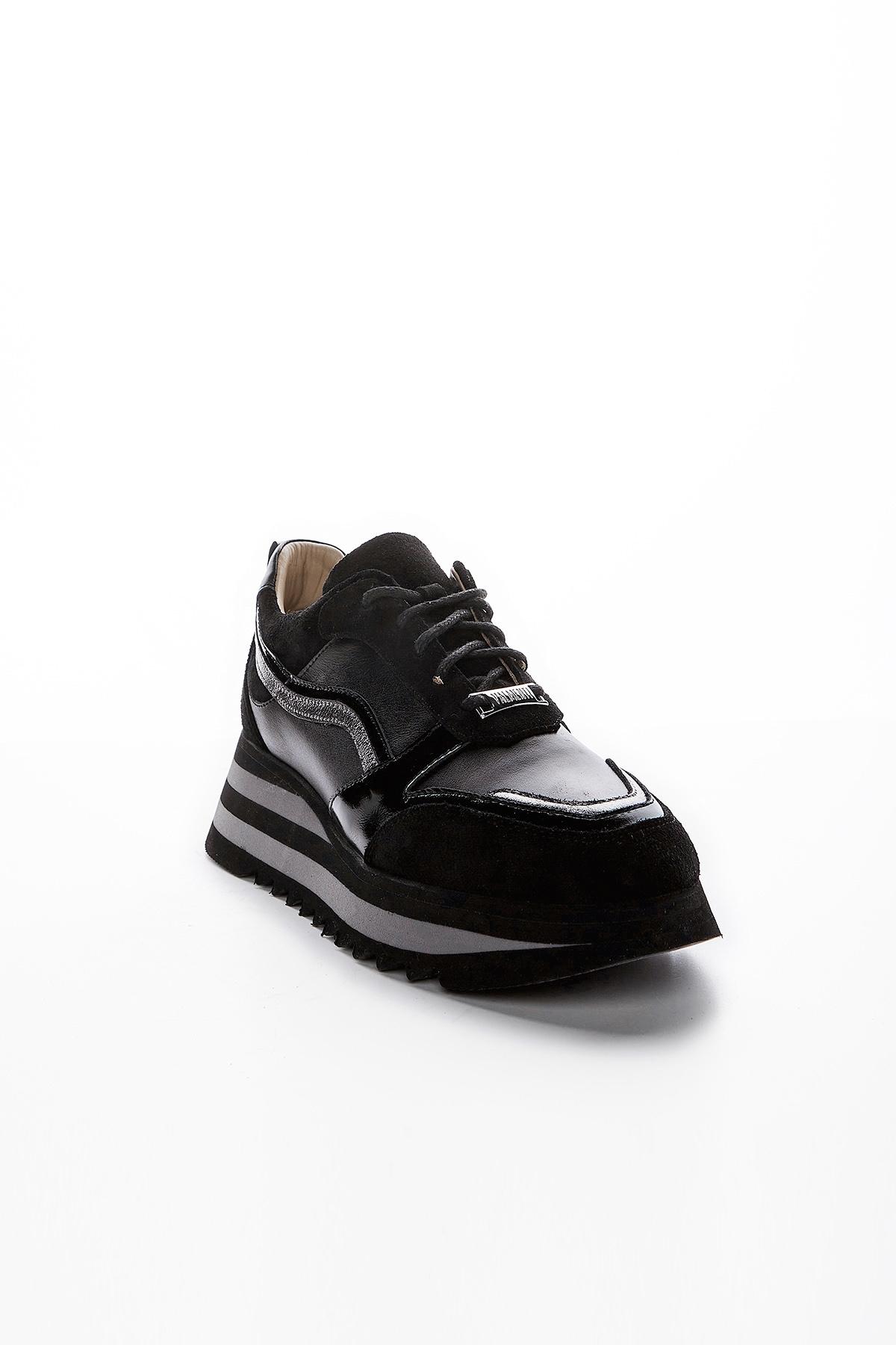 Valmenti Kadın Hakiki Deri Siyah Sneakers & Spor Ayakkabı