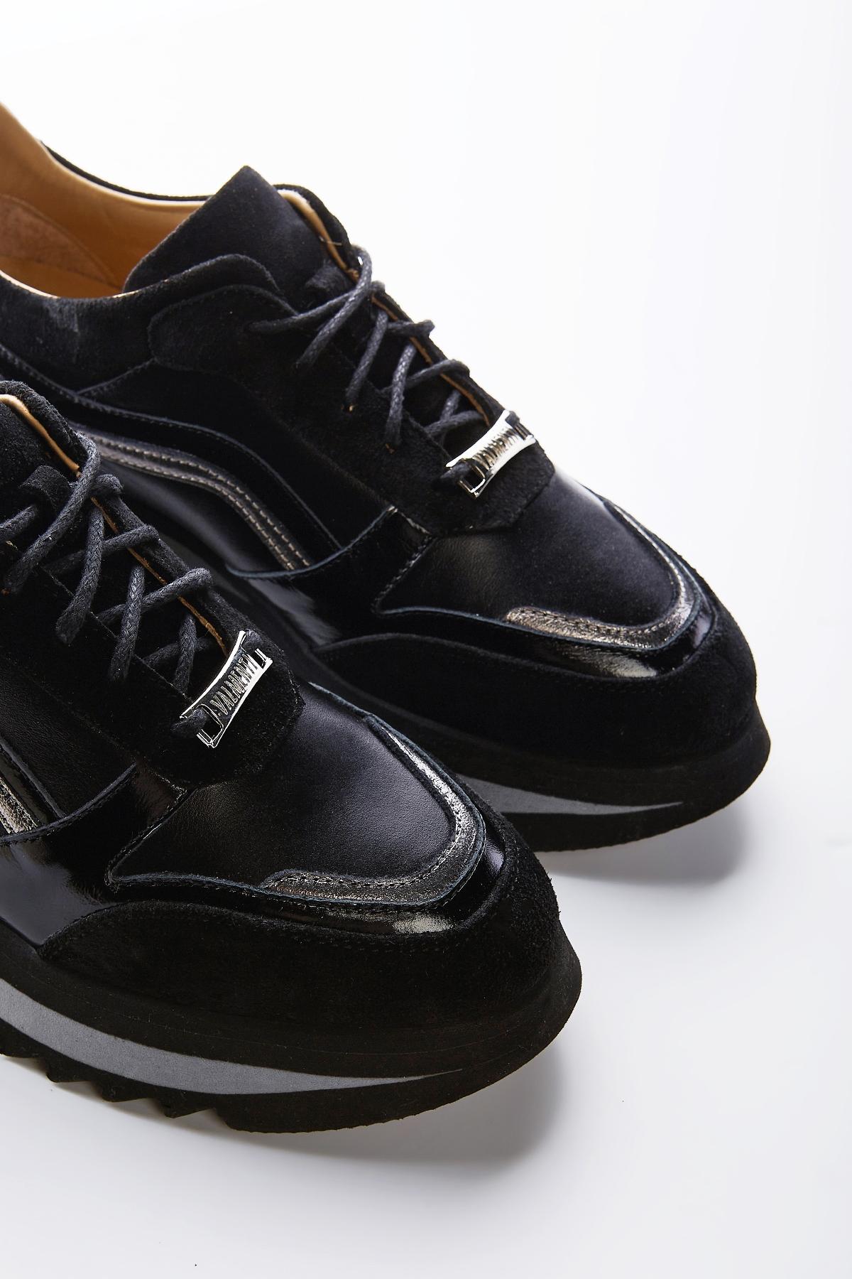 Valmenti Kadın Hakiki Deri Siyah Sneakers & Spor Ayakkabı