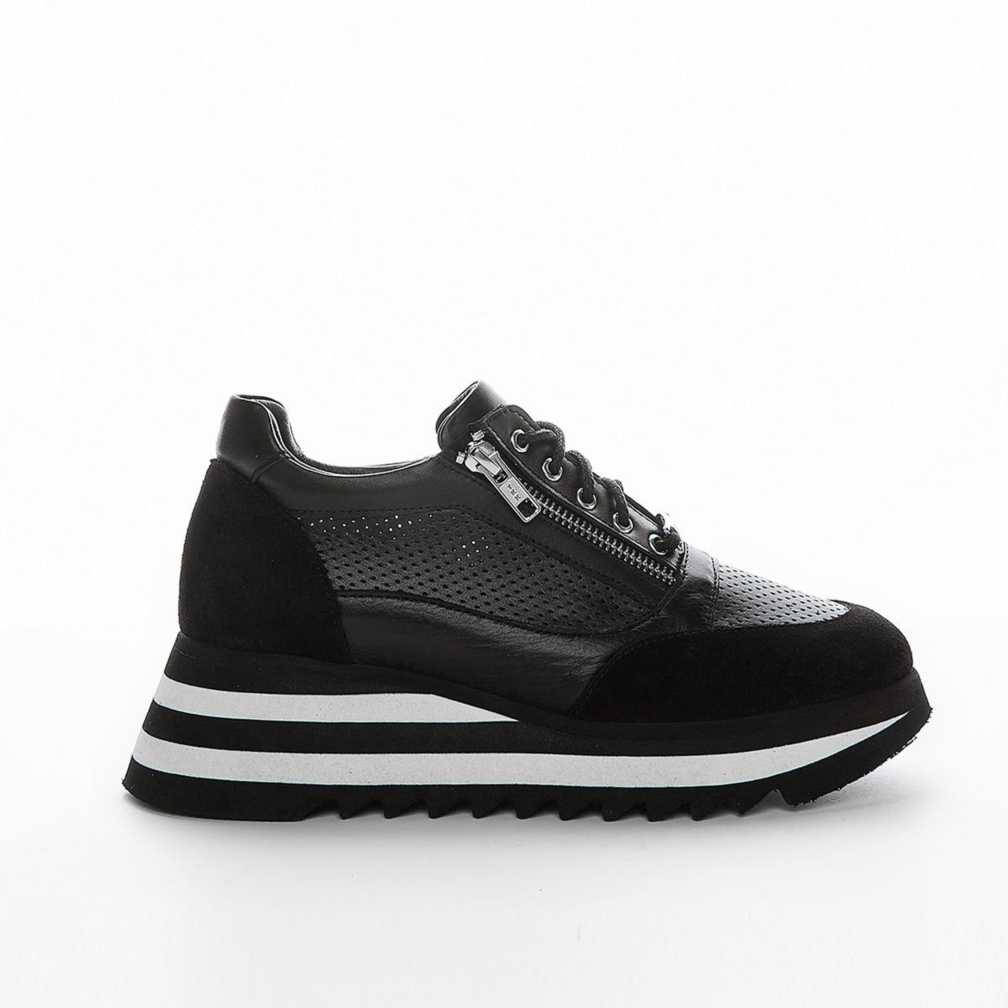 Valmenti Kadın Hakiki Deri Siyah Sneakers & Spor Ayakkabı