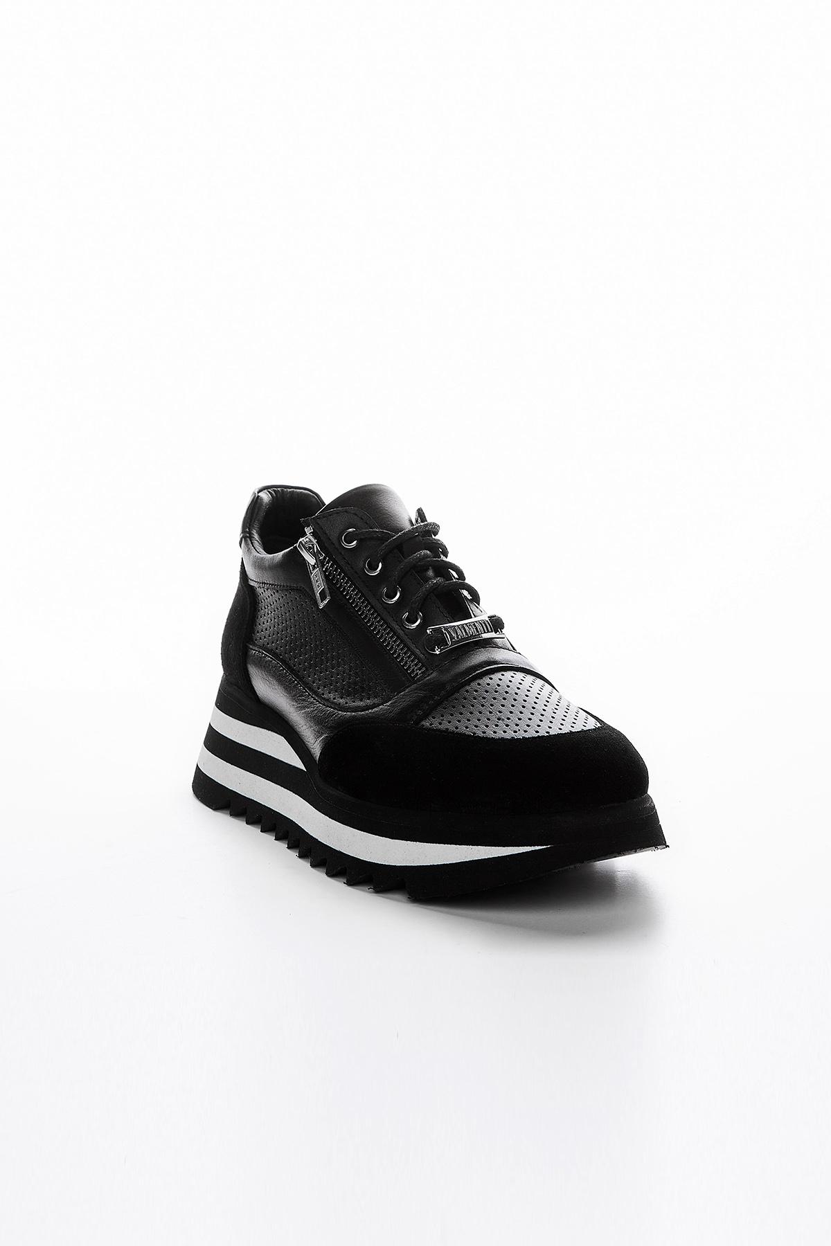 Valmenti Kadın Hakiki Deri Siyah Sneakers & Spor Ayakkabı