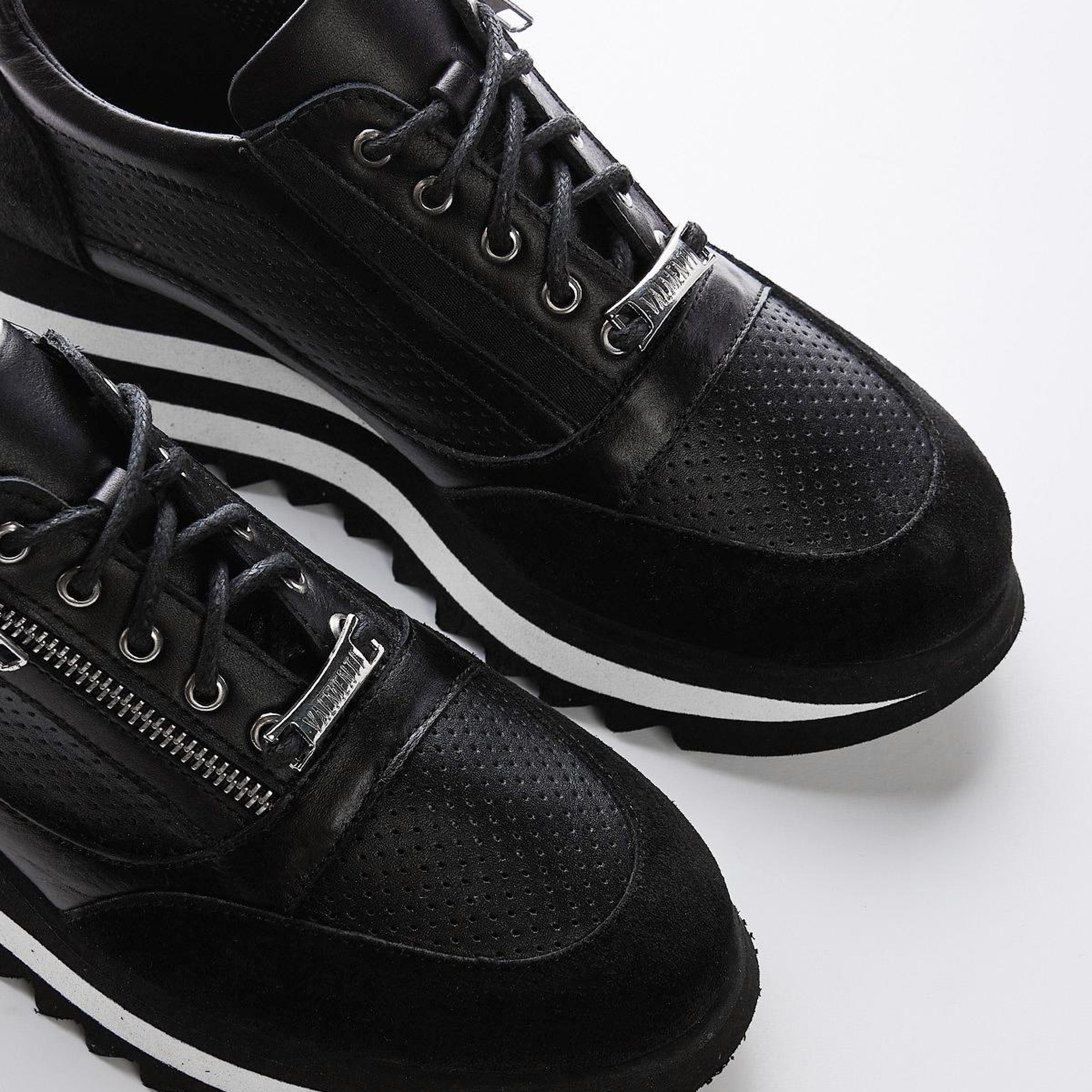 Valmenti Kadın Hakiki Deri Siyah Sneakers & Spor Ayakkabı