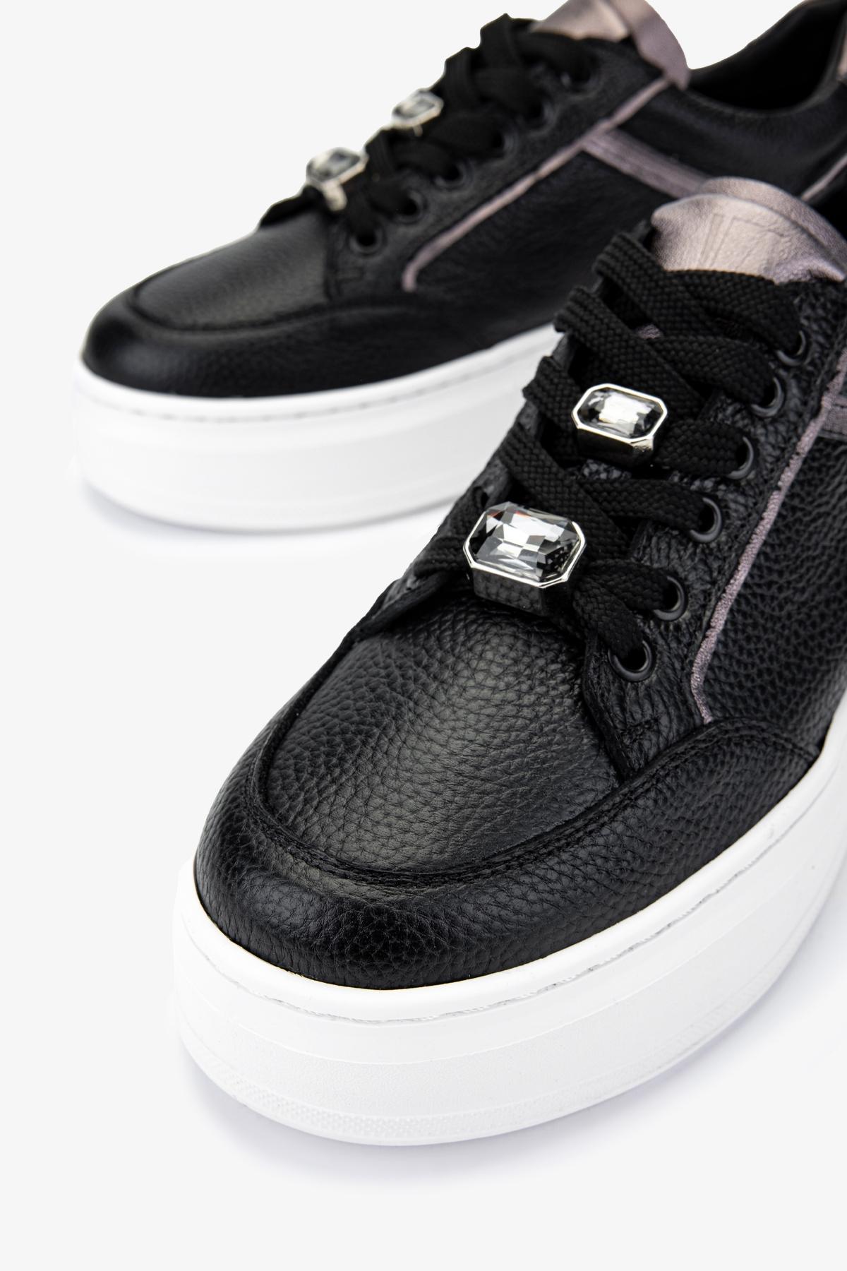 Valmenti Kadın Hakiki Deri Siyah Sneakers & Spor Ayakkabı