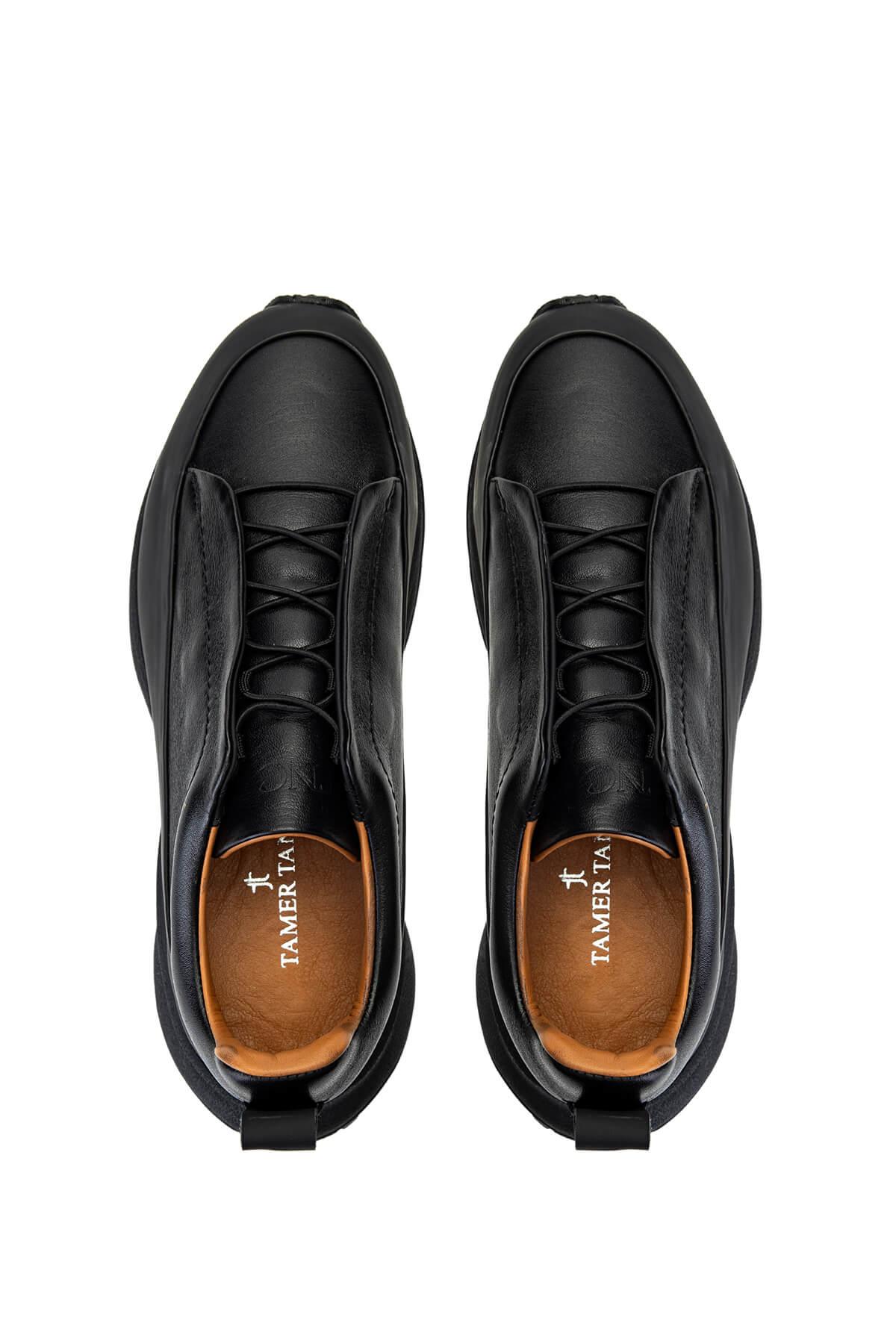 Tamer Tanca Erkek Hakiki Deri Siyah Sneakers & Spor Ayakkabı