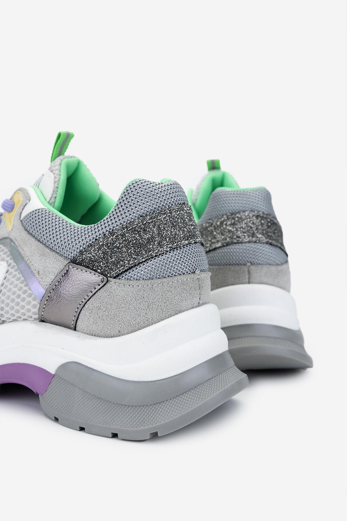 Valmenti Kadın Deri & Tekstil Gri Sneakers & Spor Ayakkabı