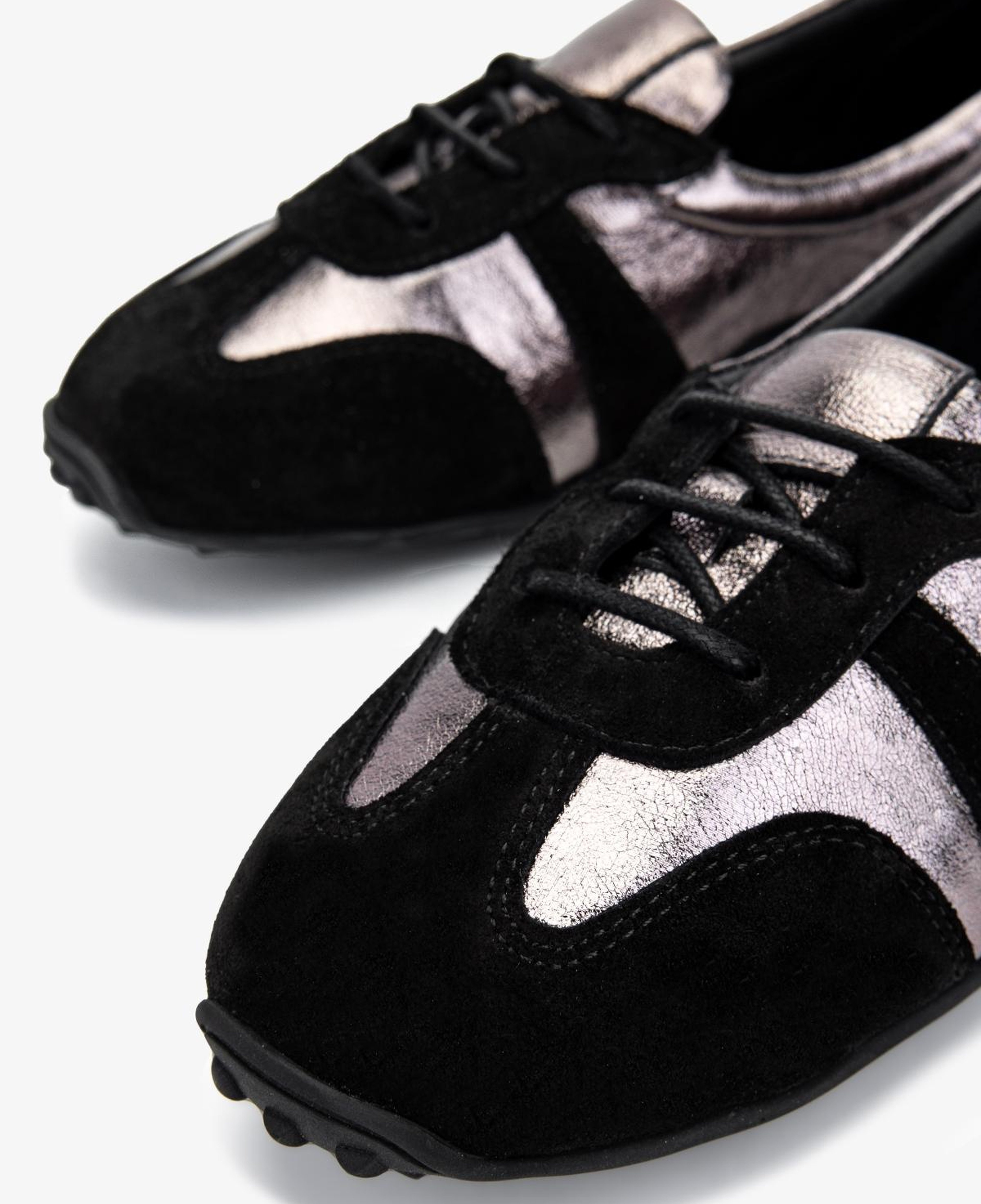 Valmenti Kadın Hakiki Deri Siyah Süet Sneakers & Spor Ayakkabı