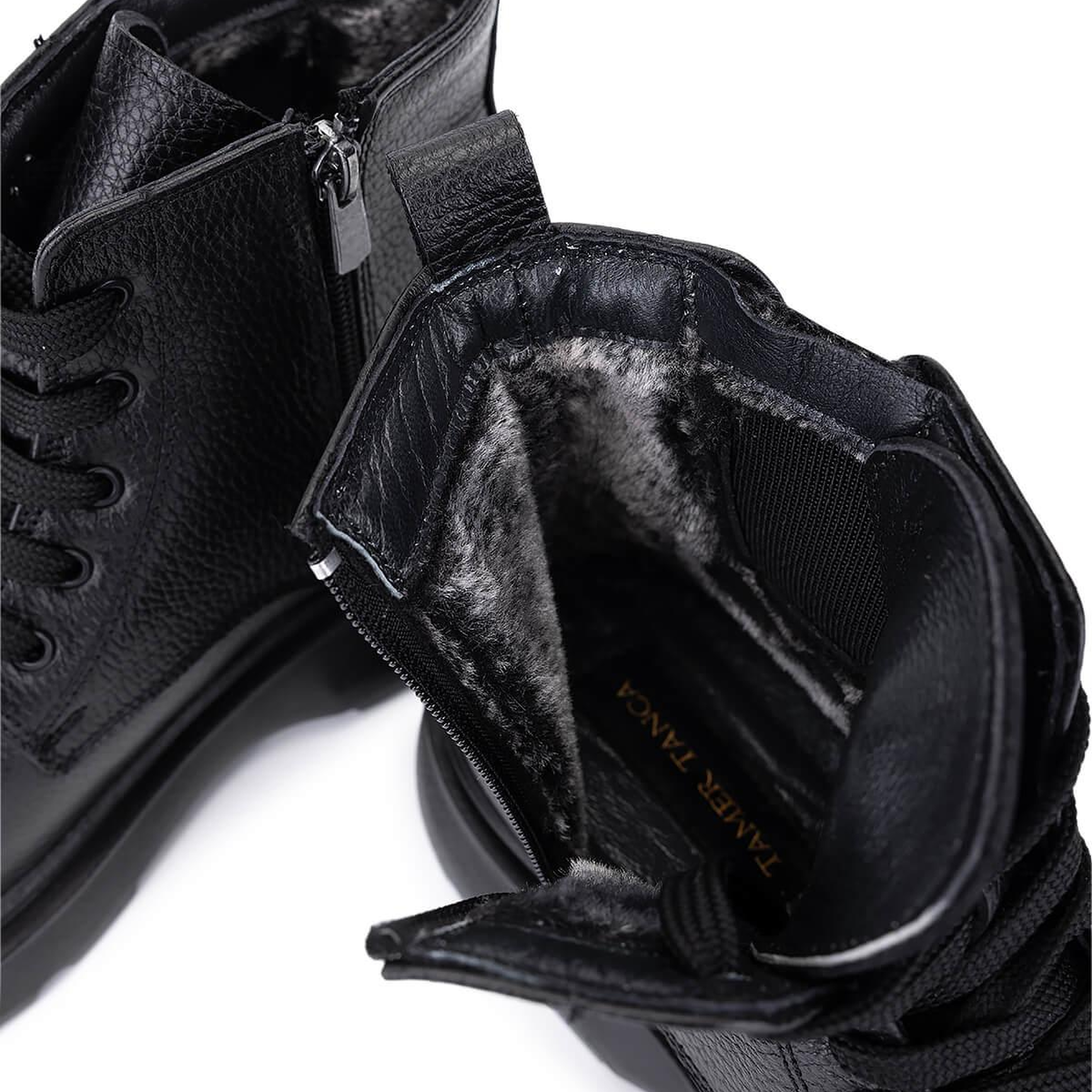 Tamer Tanca Erkek Hakiki Deri Siyah Casual Bot