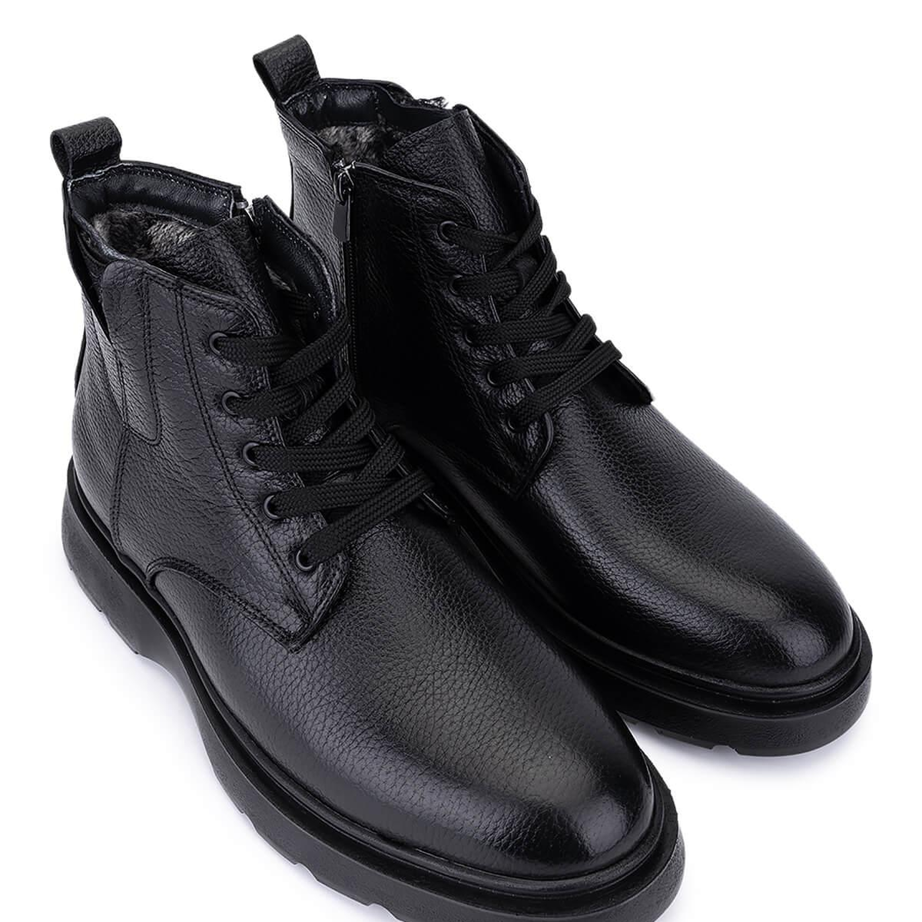 Tamer Tanca Erkek Hakiki Deri Siyah Casual Bot