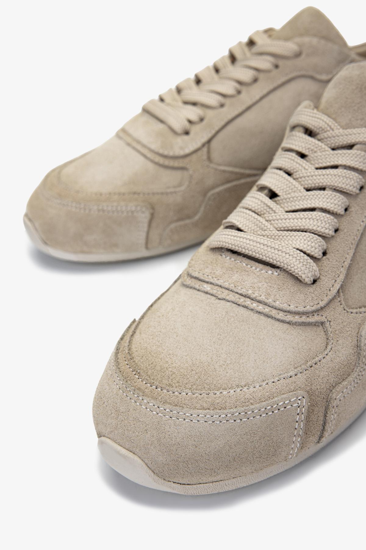 Valmenti Kadın Hakiki Deri Bej Süet Sneakers & Spor Ayakkabı