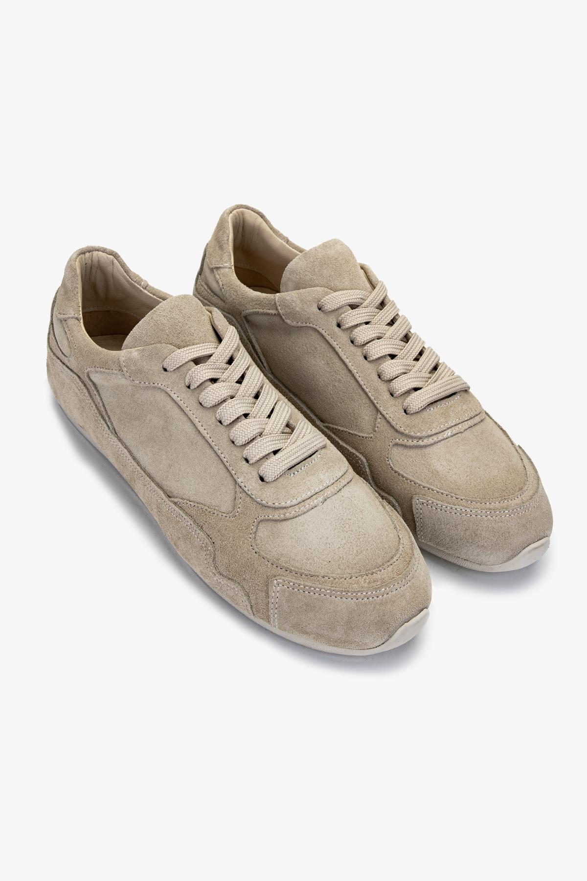 Valmenti Kadın Hakiki Deri Bej Süet Sneakers & Spor Ayakkabı