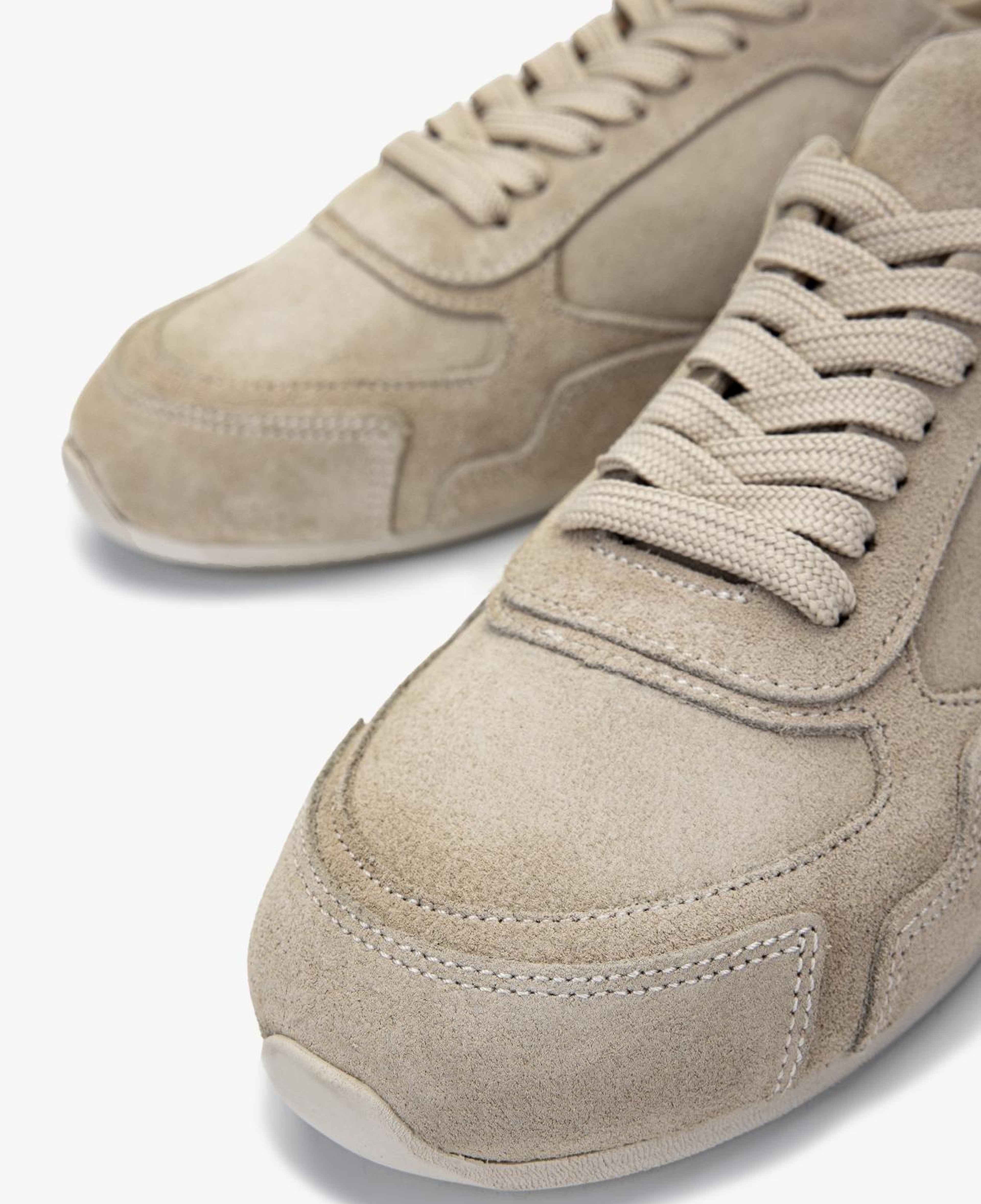 Valmenti Kadın Hakiki Deri Bej Süet Sneakers & Spor Ayakkabı