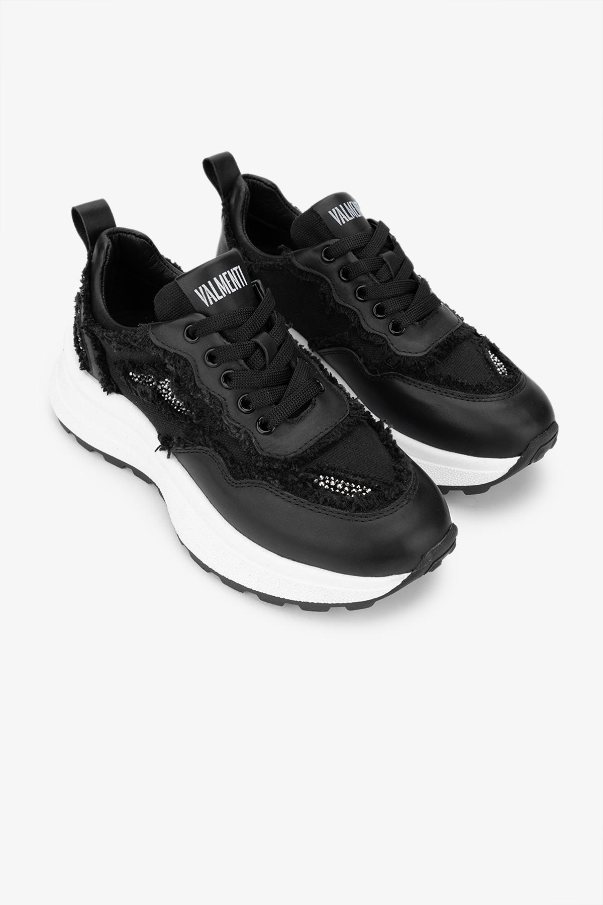 Valmenti Kadın Hakiki Deri Siyah Sneakers & Spor Ayakkabı