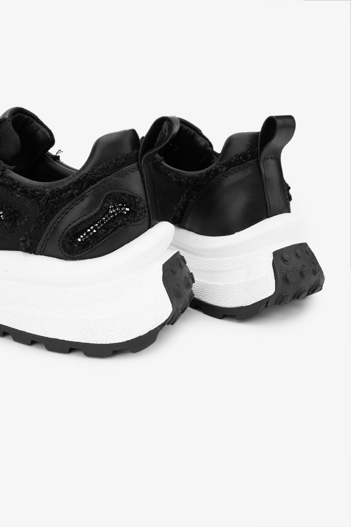 Valmenti Kadın Hakiki Deri Siyah Sneakers & Spor Ayakkabı