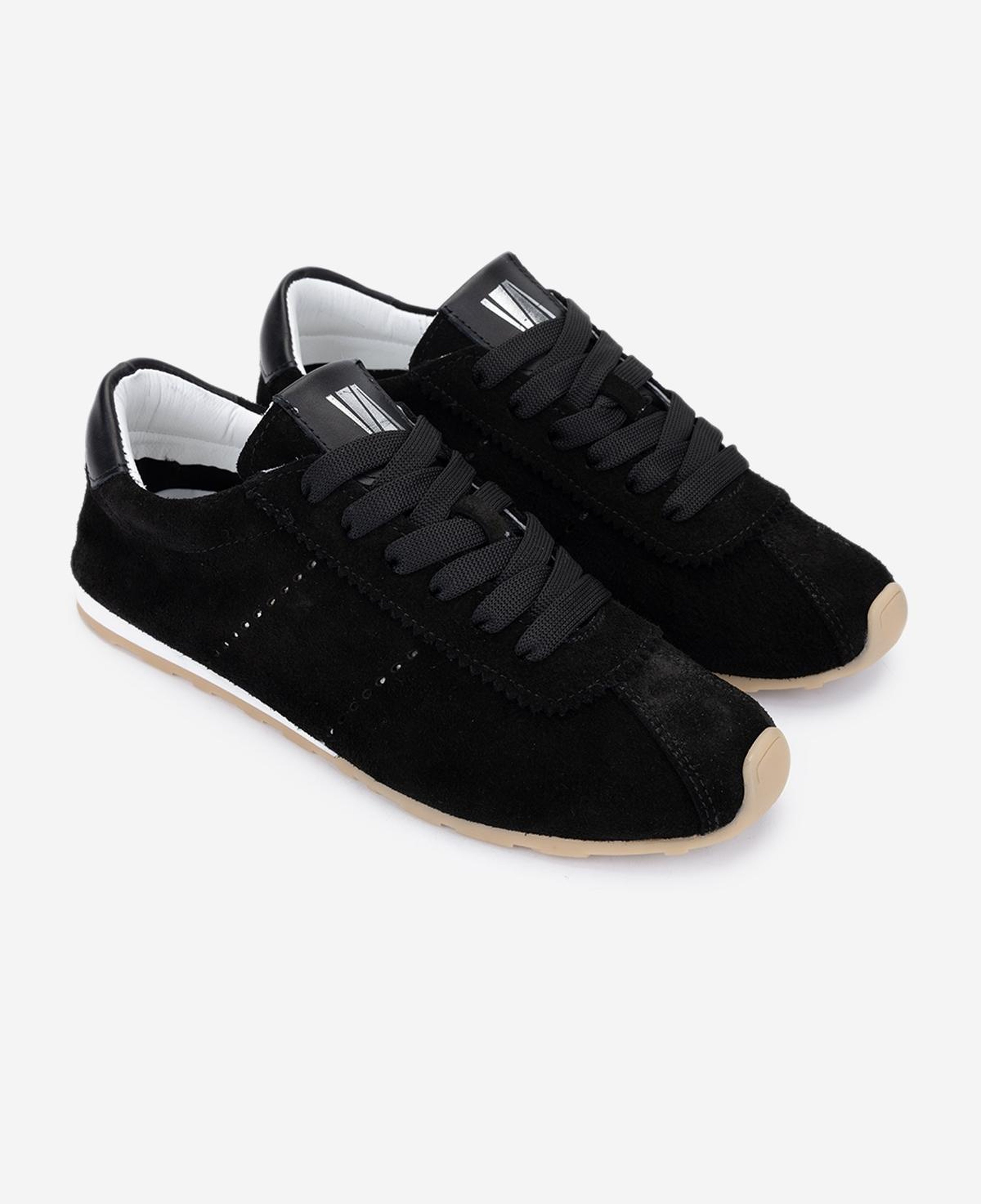 Valmenti Kadın Hakiki Deri Siyah Süet Sneakers & Spor Ayakkabı