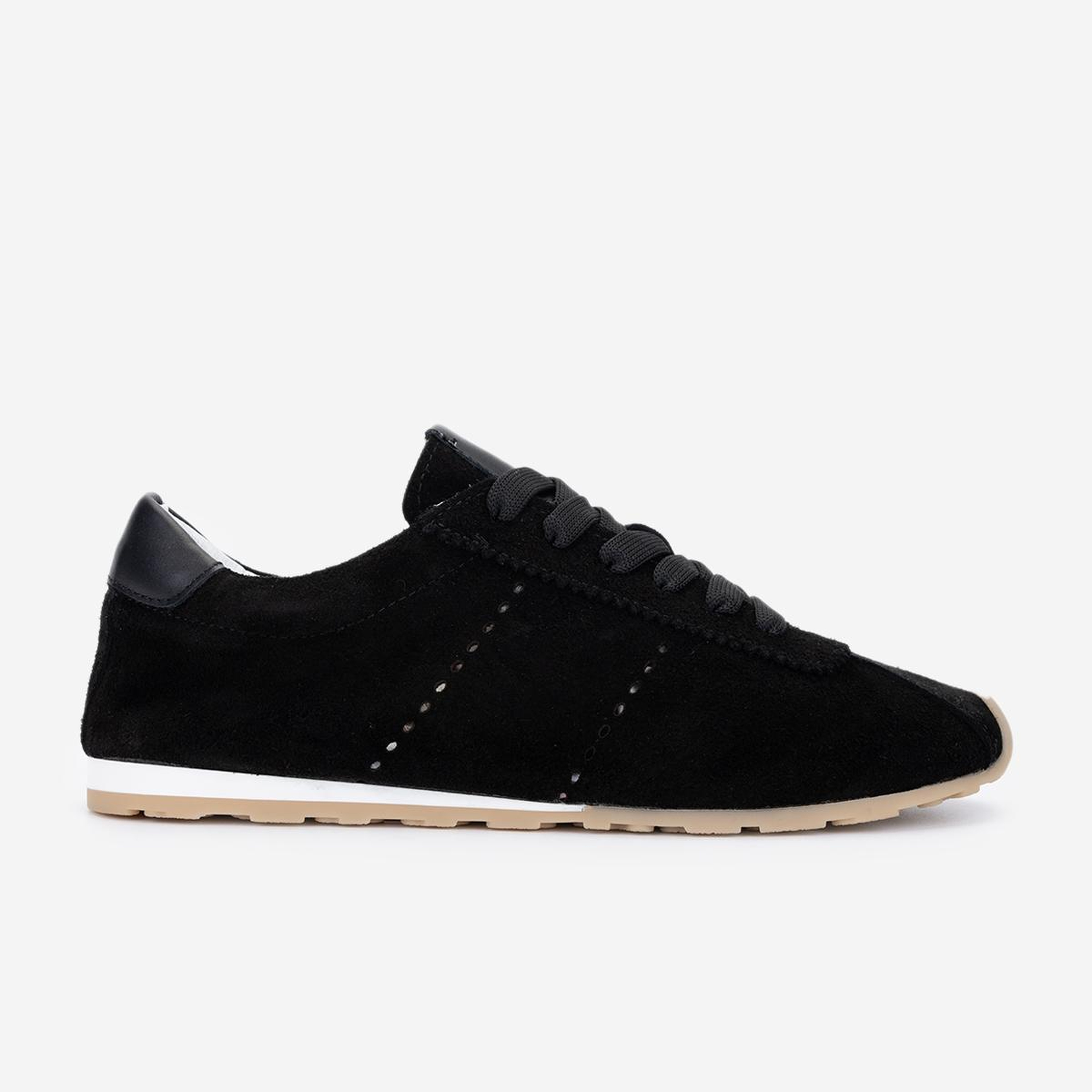 Valmenti Kadın Hakiki Deri Siyah Süet Sneakers & Spor Ayakkabı