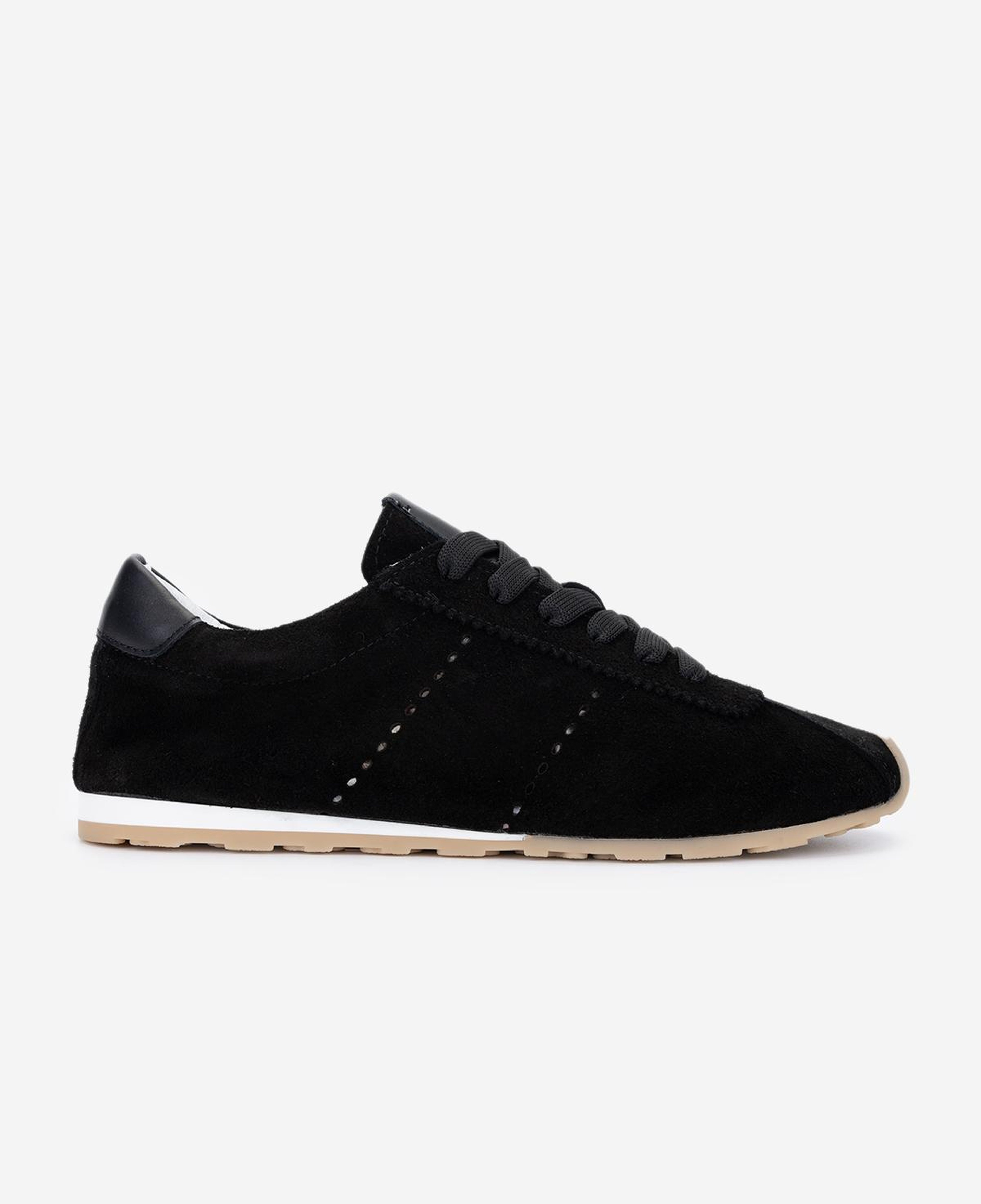 Valmenti Kadın Hakiki Deri Siyah Süet Sneakers & Spor Ayakkabı