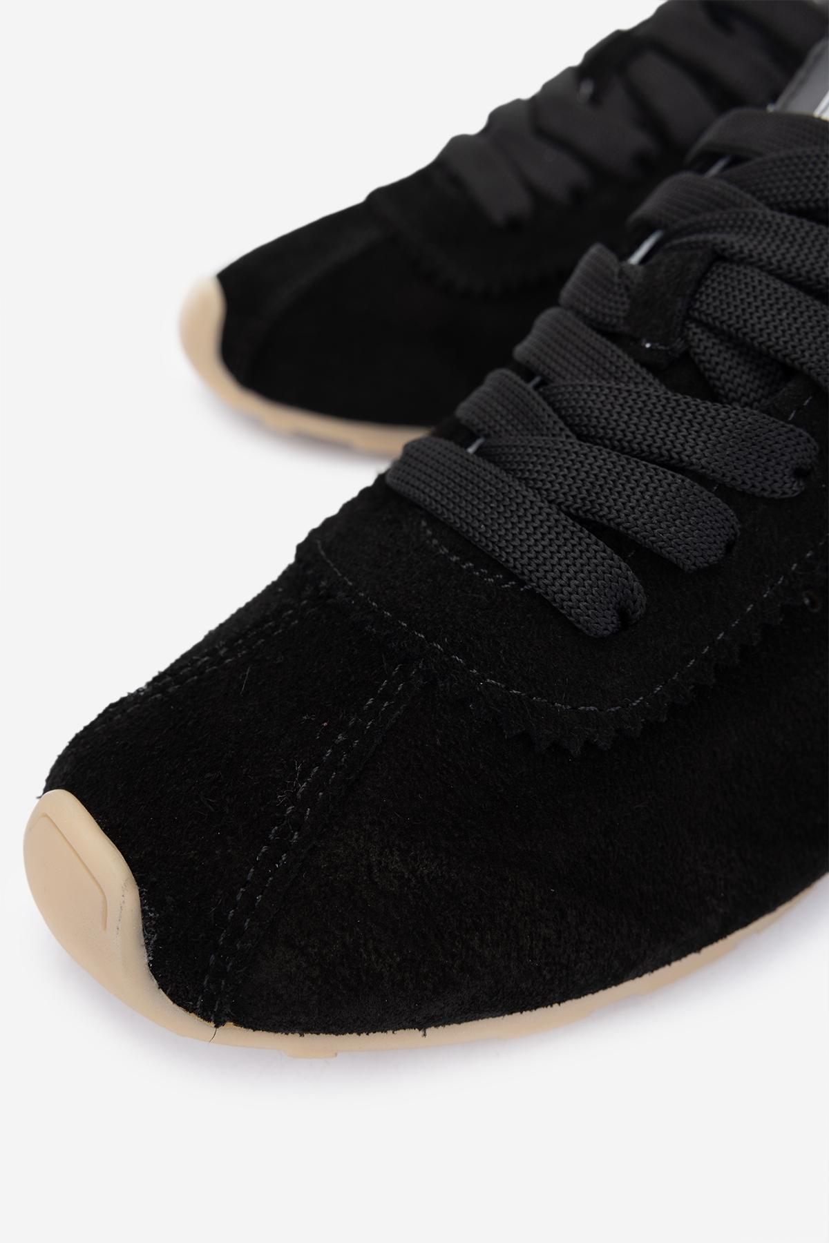 Valmenti Kadın Hakiki Deri Siyah Süet Sneakers & Spor Ayakkabı