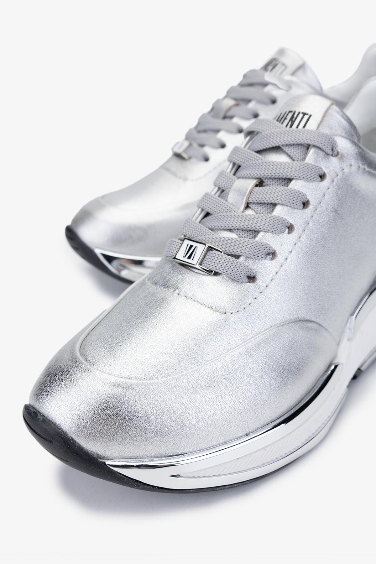 Valmenti Kadın Hakiki Deri Gümüş Metalik Sneakers & Spor Ayakkabı