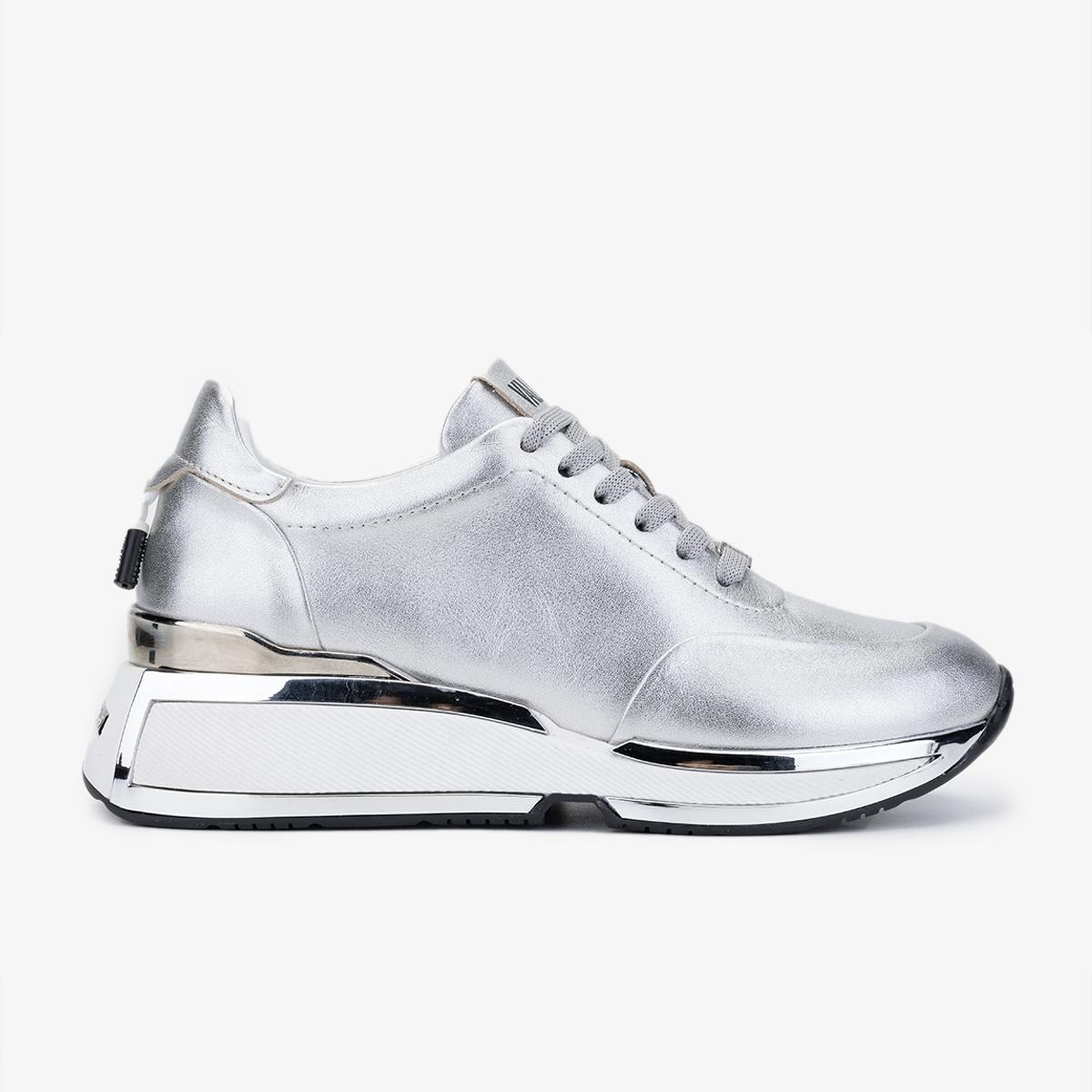 Valmenti Kadın Hakiki Deri Gümüş Metalik Sneakers & Spor Ayakkabı