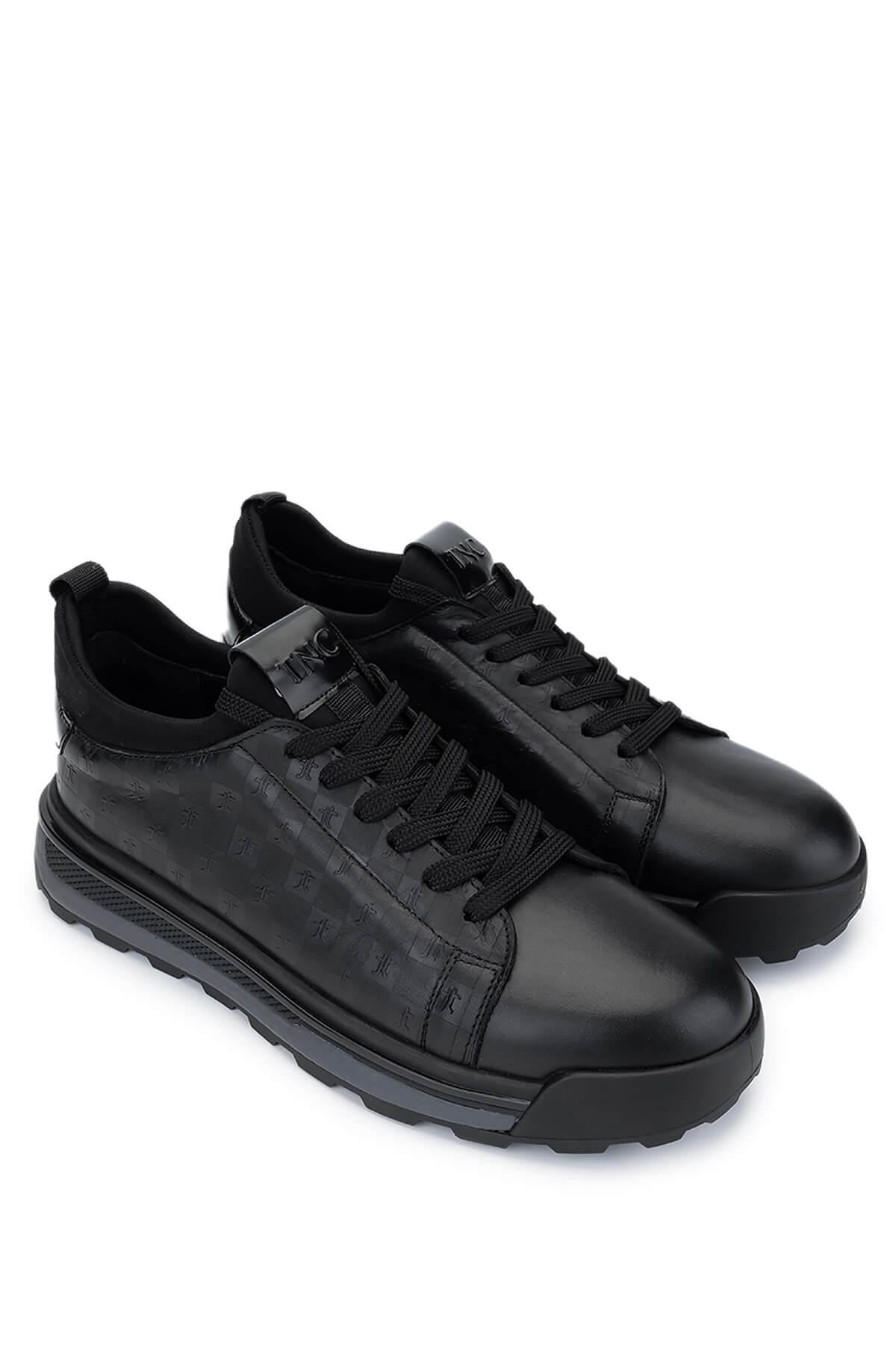 Tamer Tanca Erkek Hakiki Deri Siyah Sneakers & Spor Ayakkabı