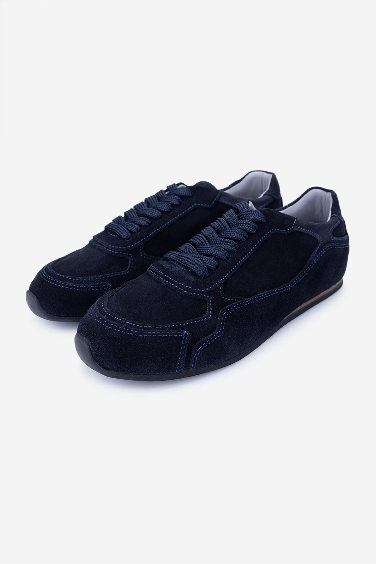 Valmenti Kadın Hakiki Deri Lacivert Süet Sneakers & Spor Ayakkabı