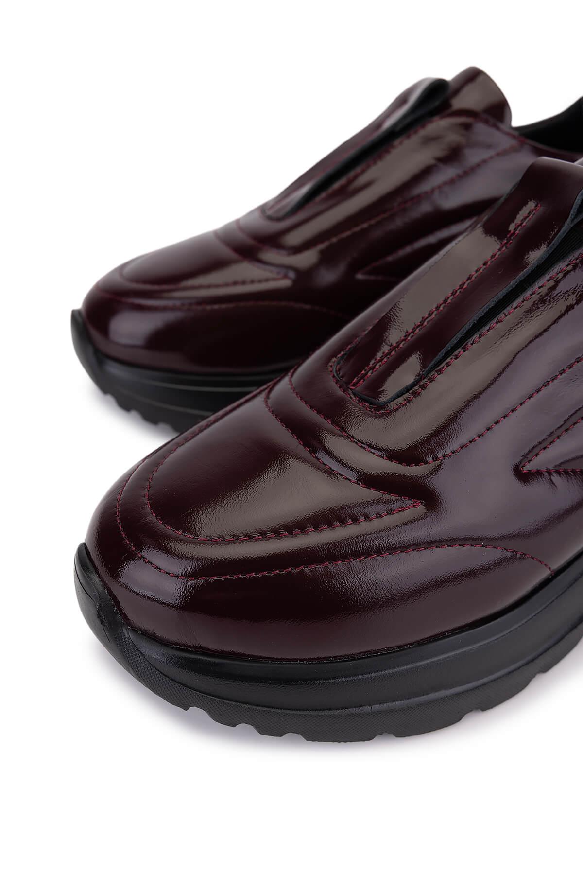 Tamer Tanca Kadın Hakiki Deri Bordo Sneakers & Spor Ayakkabı