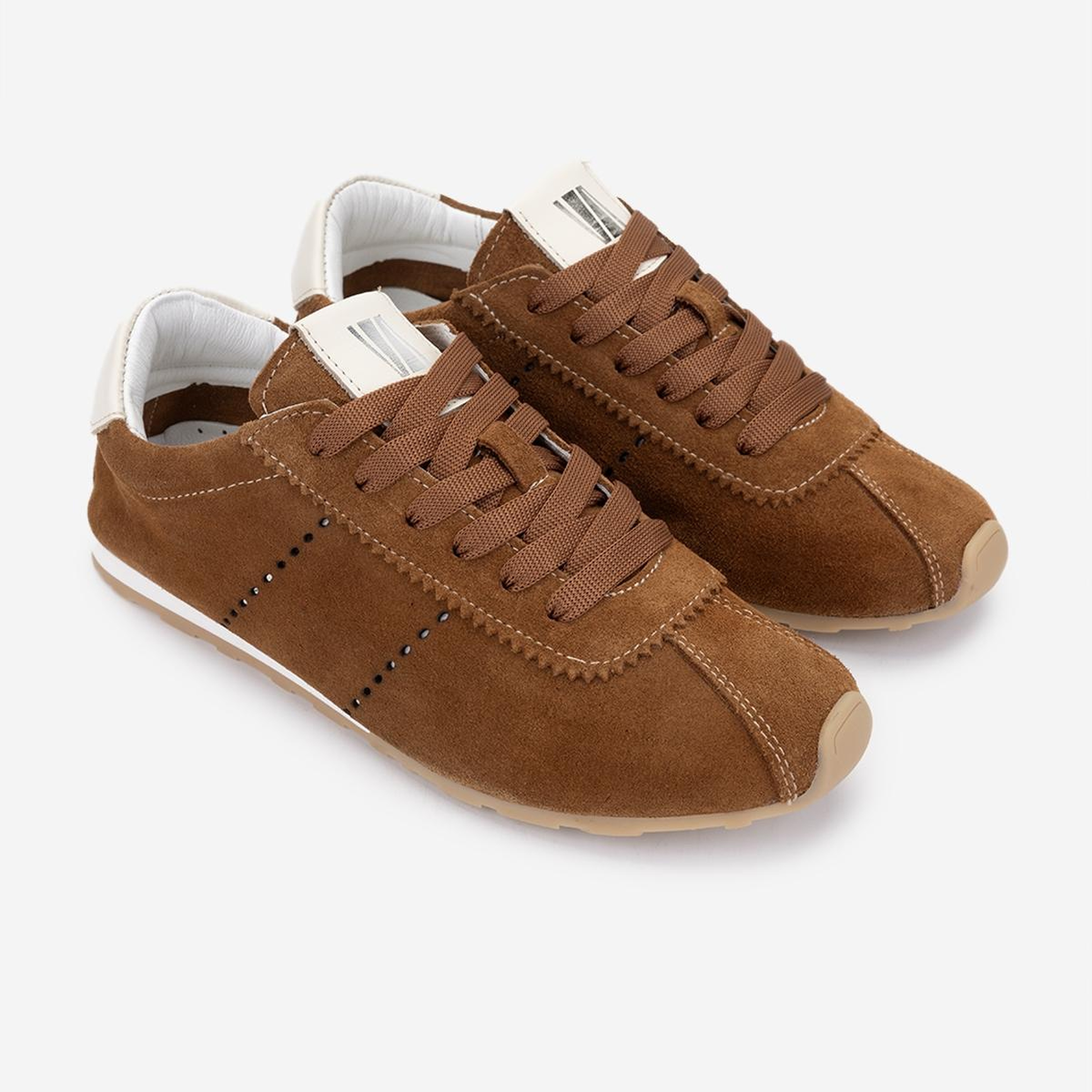 Valmenti Kadın Hakiki Deri Tütün Süet Sneakers & Spor Ayakkabı