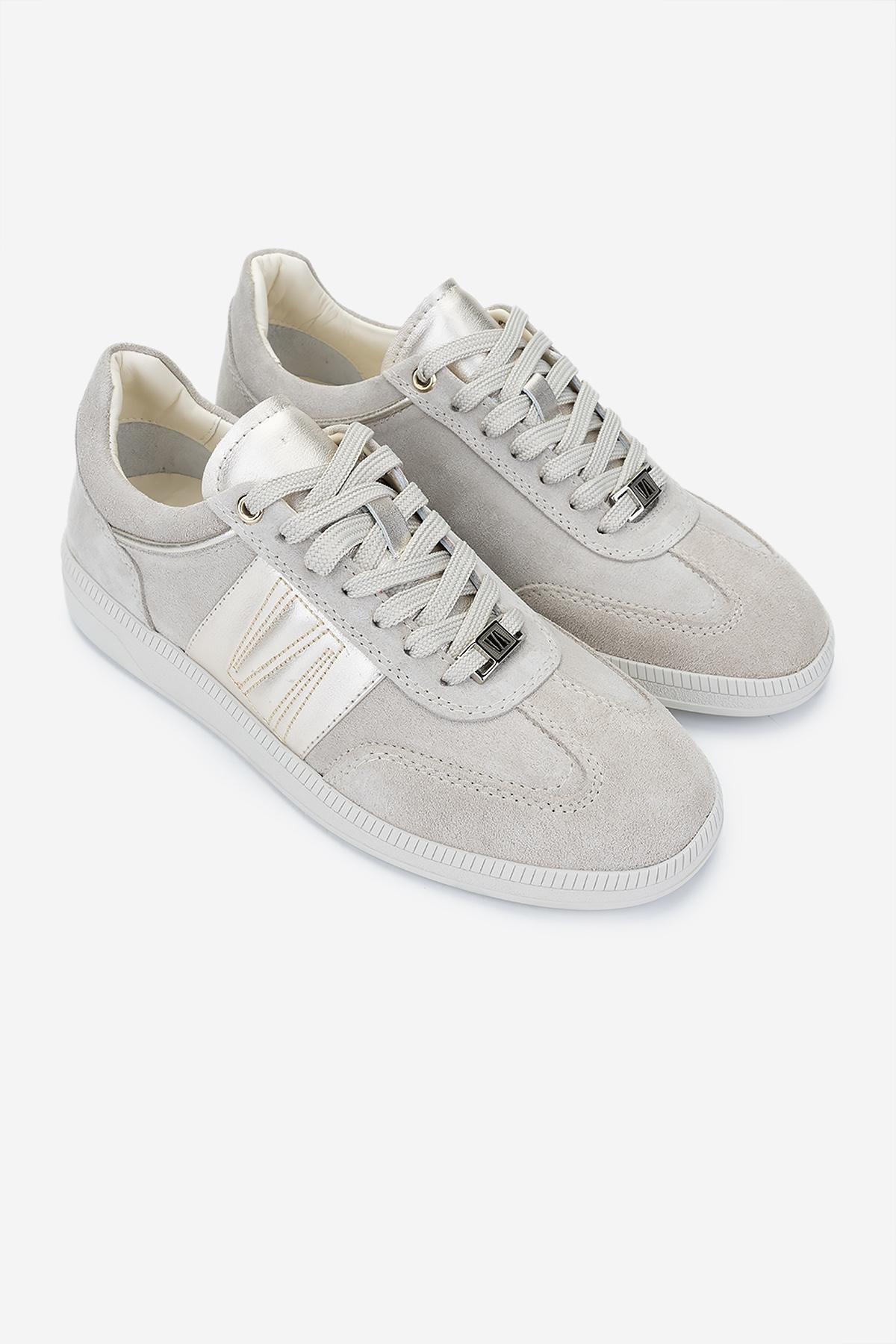 Valmenti Kadın Hakiki Deri Bej Süet Sneakers & Spor Ayakkabı