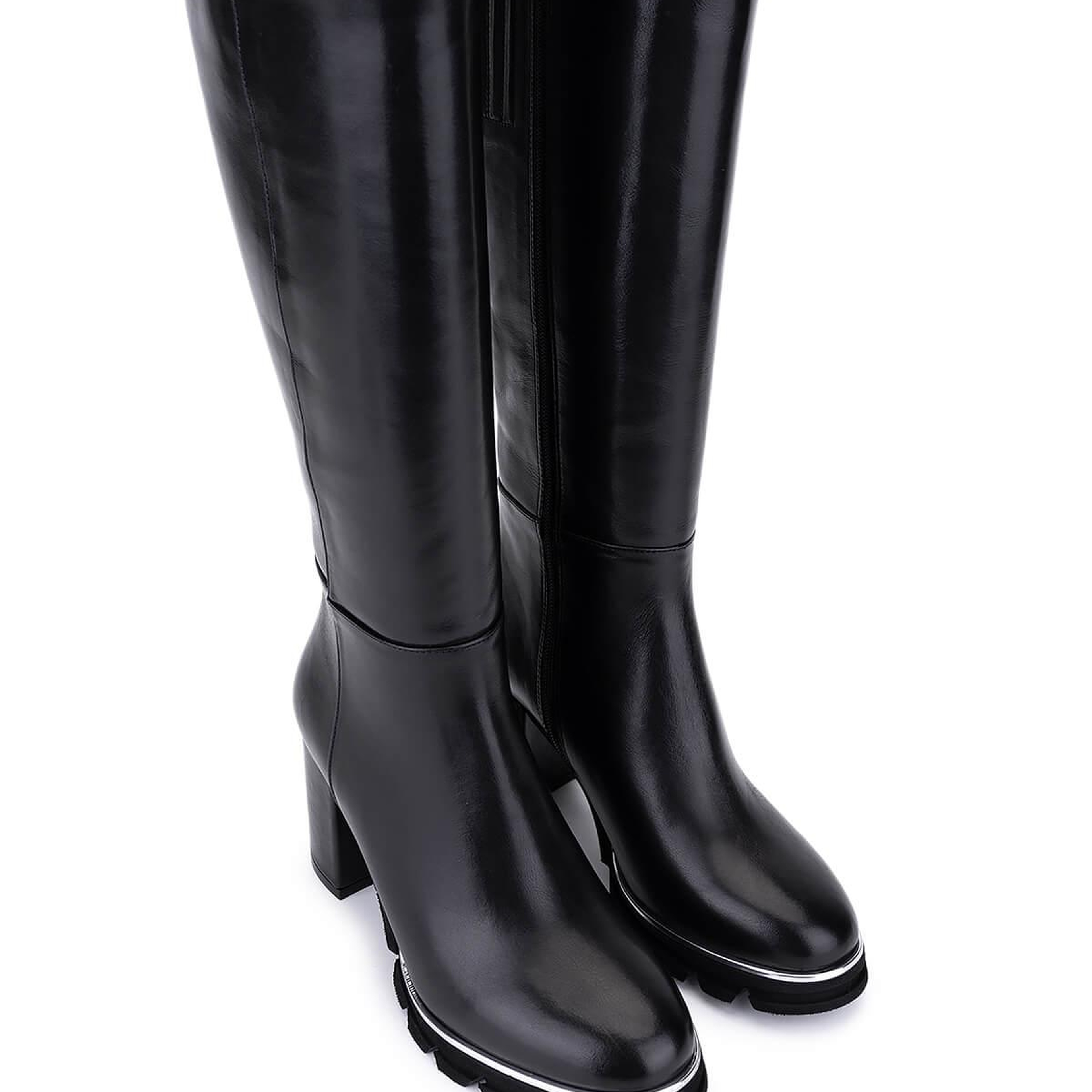 Tamer Tanca Kadın Hakiki Deri Siyah Topuklu Çizme