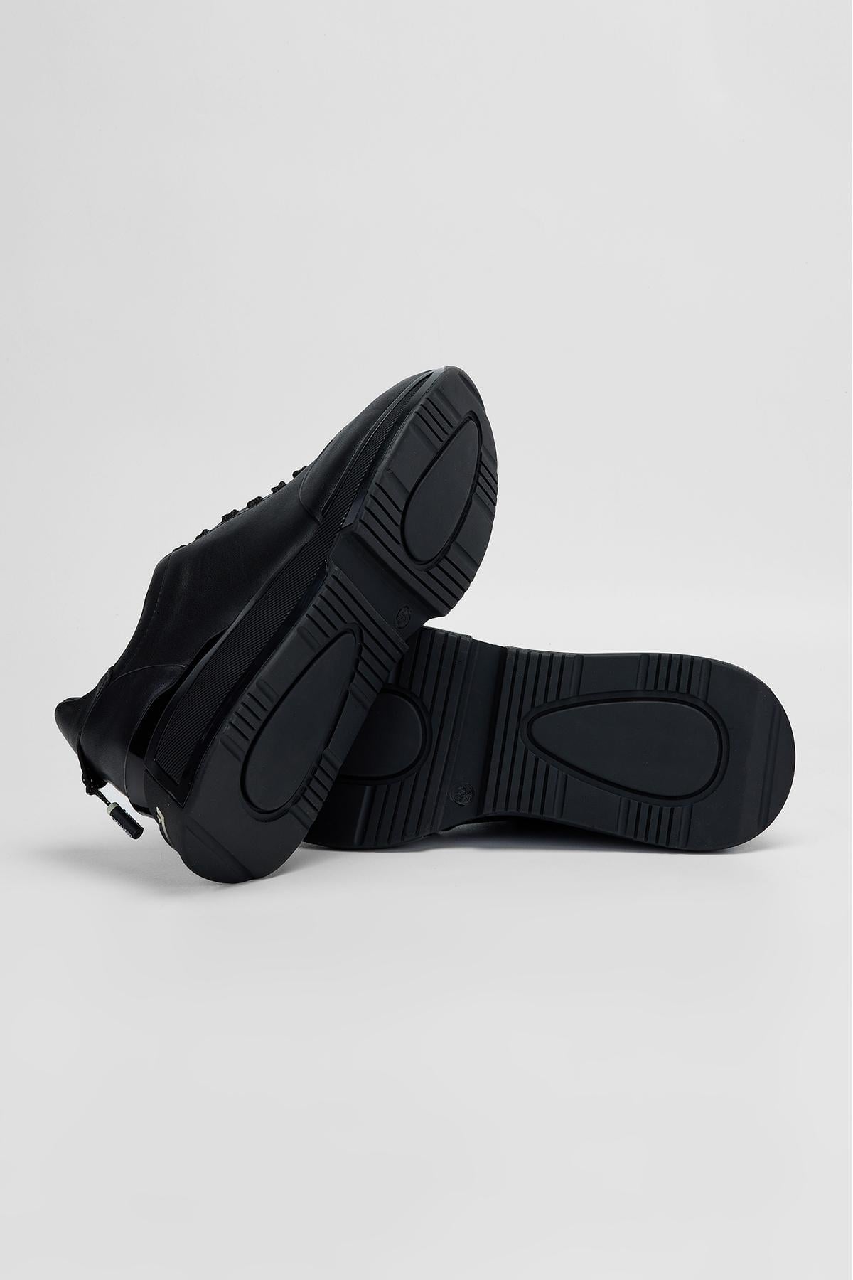 Valmenti Kadın Hakiki Deri Siyah Sneakers & Spor Ayakkabı