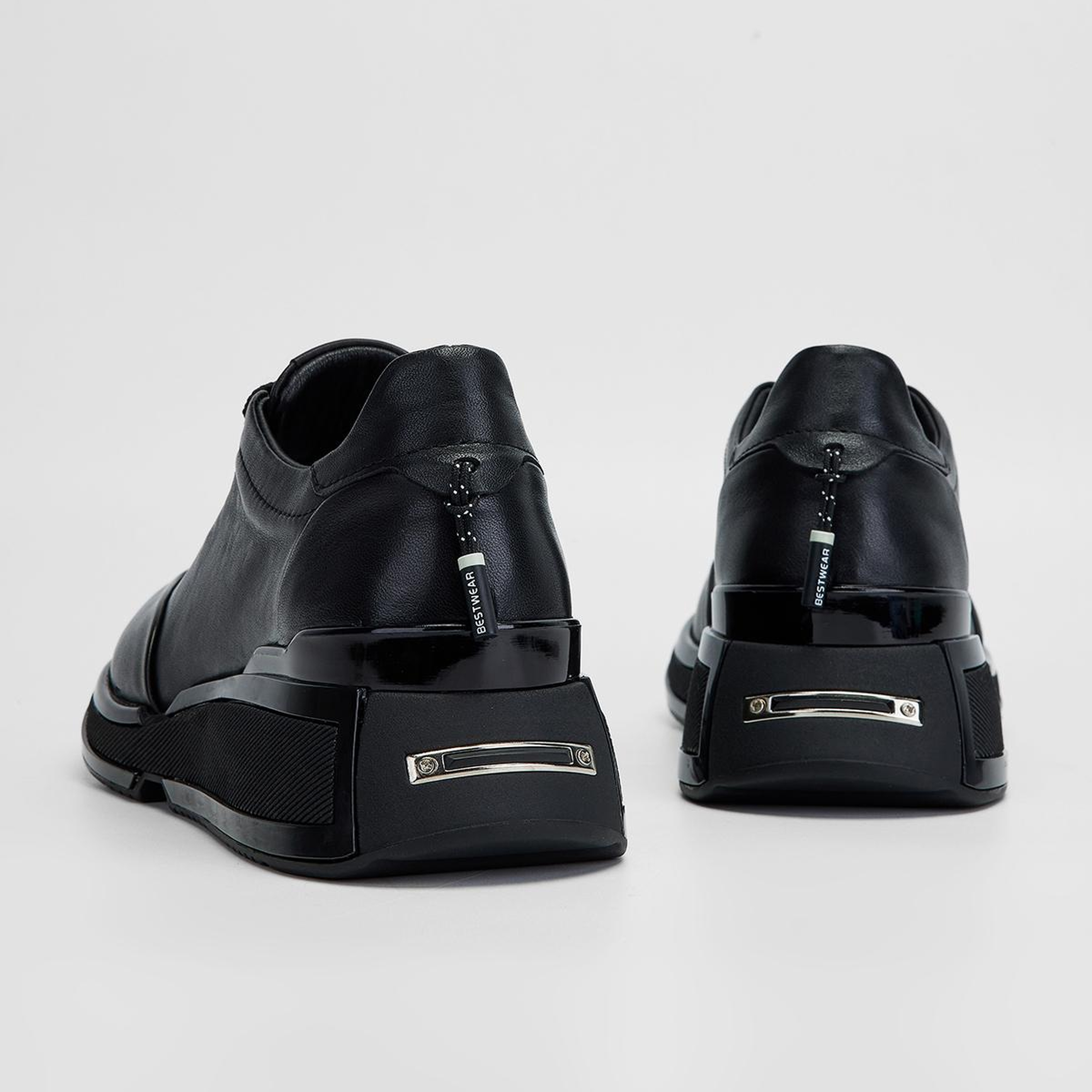 Valmenti Kadın Hakiki Deri Siyah Sneakers & Spor Ayakkabı