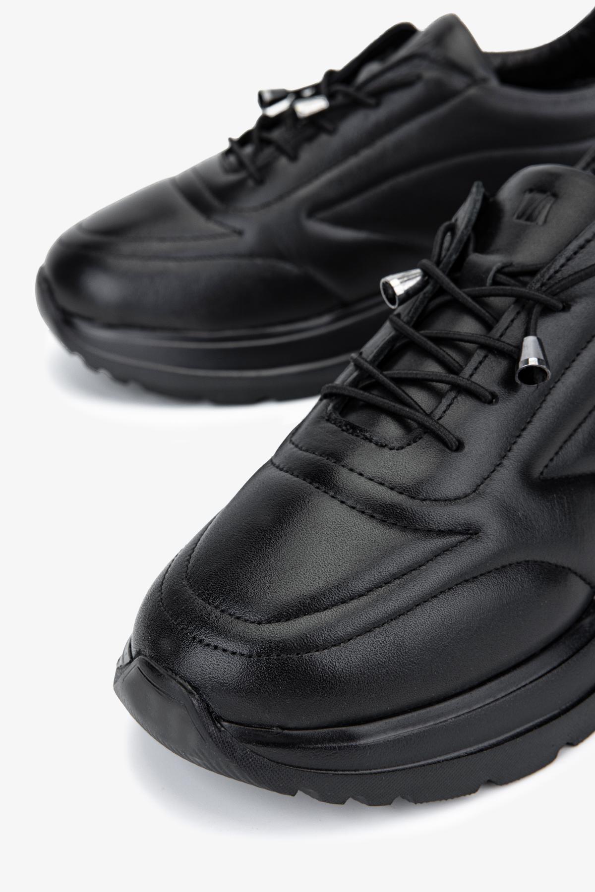 Valmenti Kadın Hakiki Deri Siyah Sneakers & Spor Ayakkabı