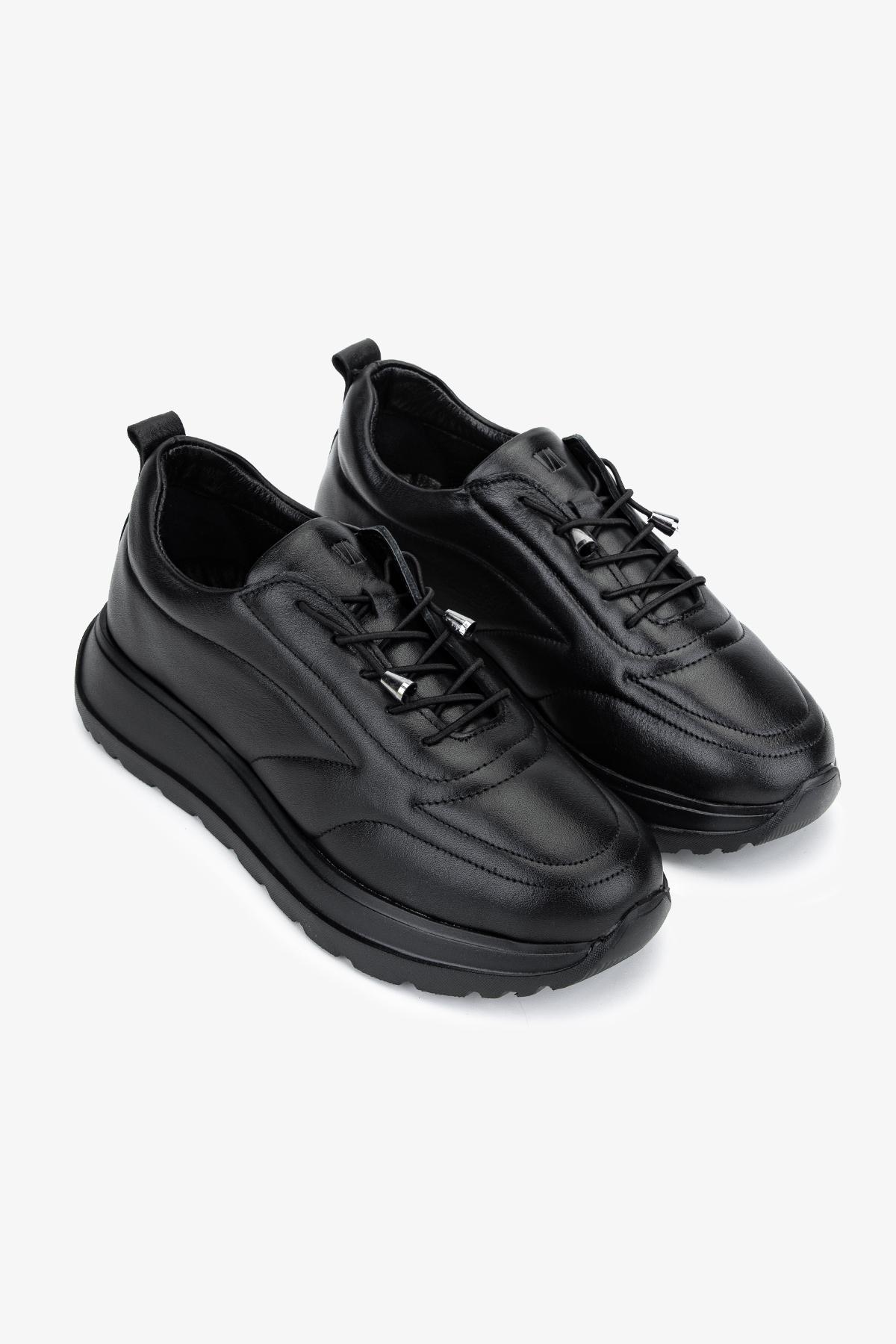 Valmenti Kadın Hakiki Deri Siyah Sneakers & Spor Ayakkabı