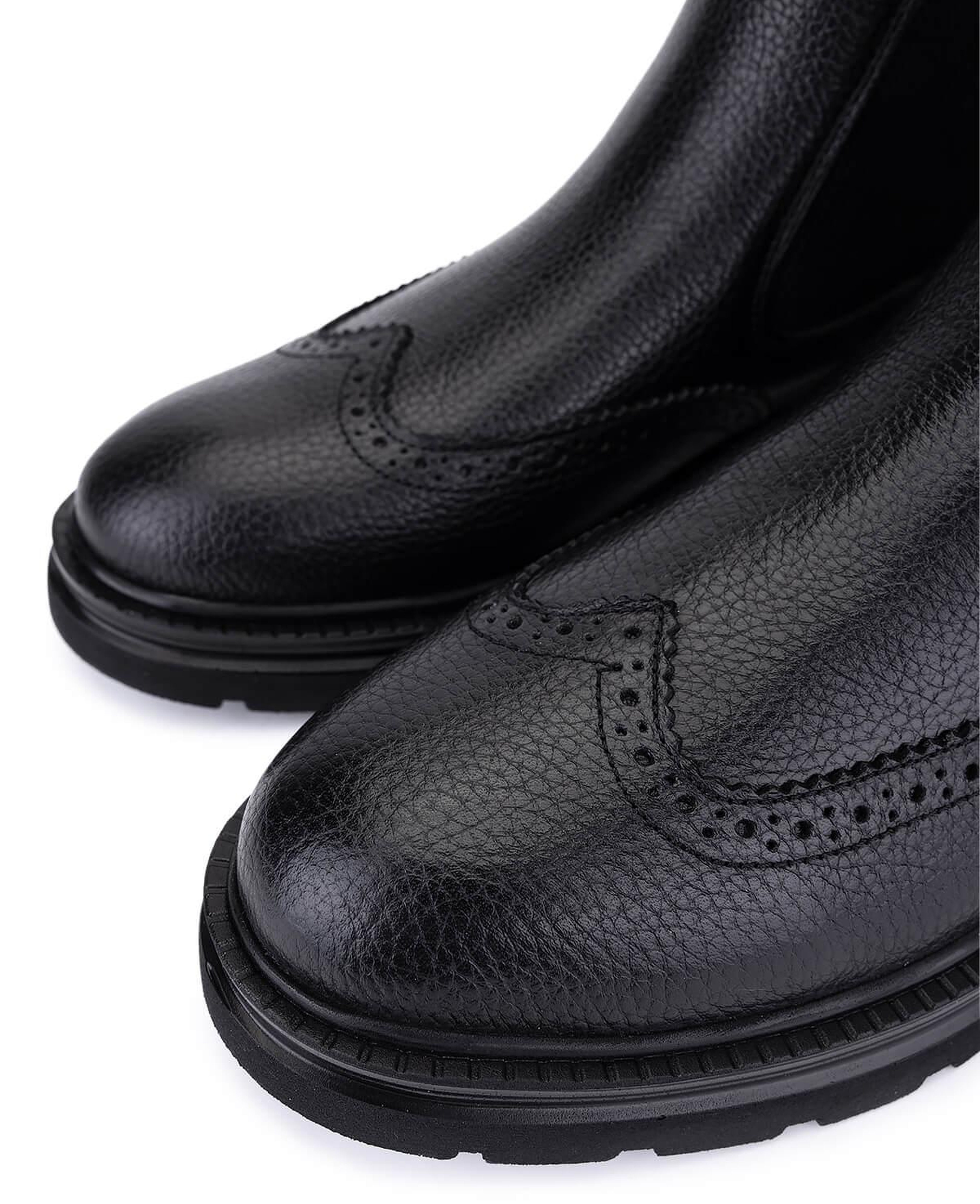 Tamer Tanca Erkek Hakiki Deri Siyah Casual Bot