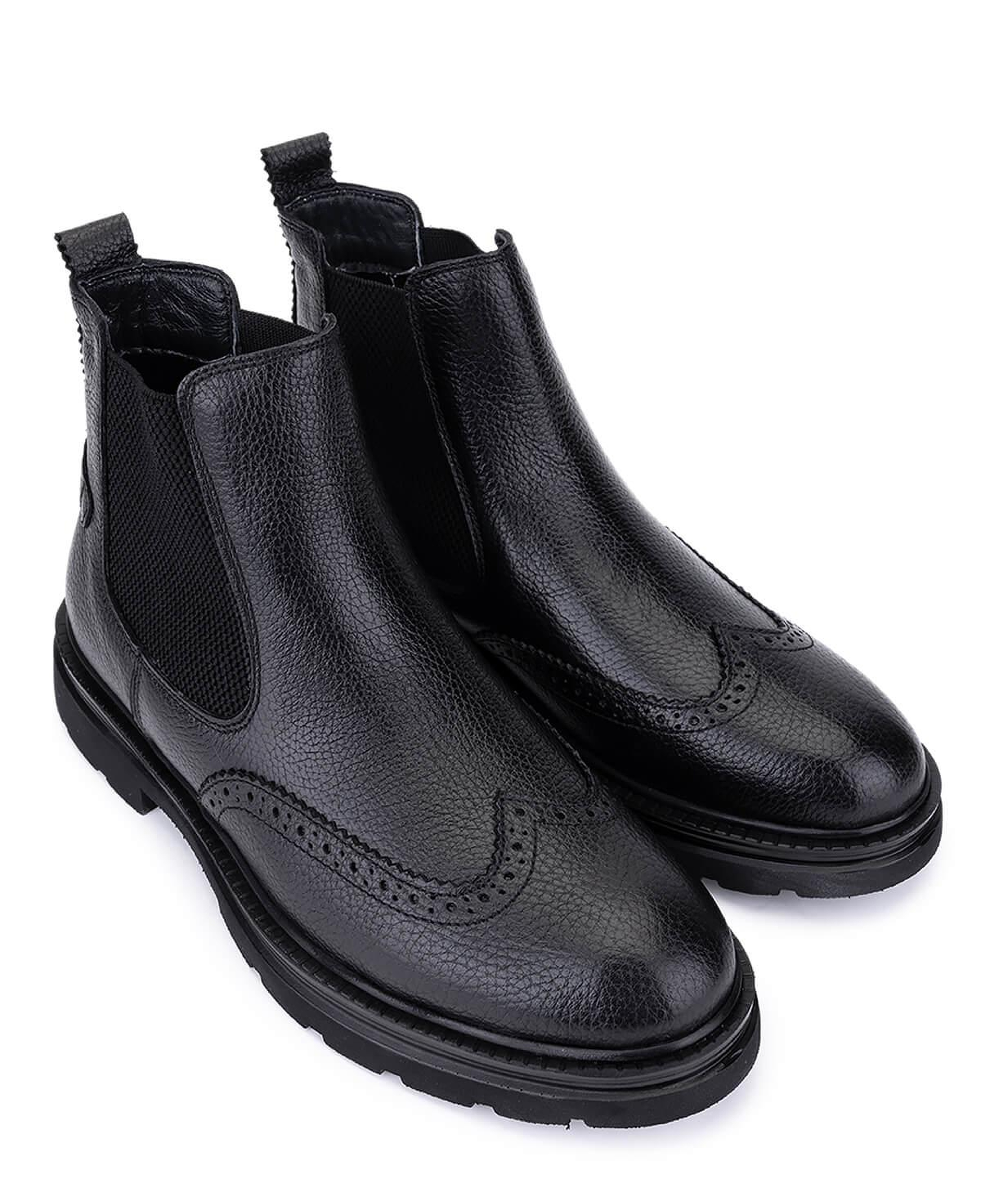 Tamer Tanca Erkek Hakiki Deri Siyah Casual Bot