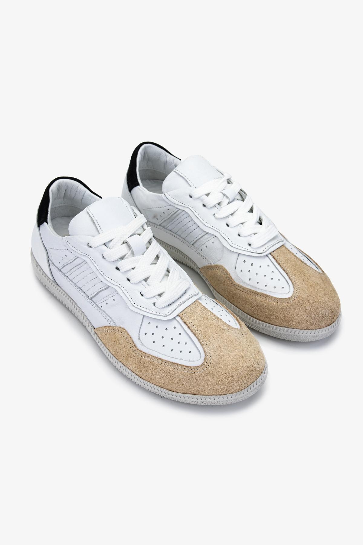 Valmenti Kadın Hakiki Deri Bej Sneakers & Spor Ayakkabı