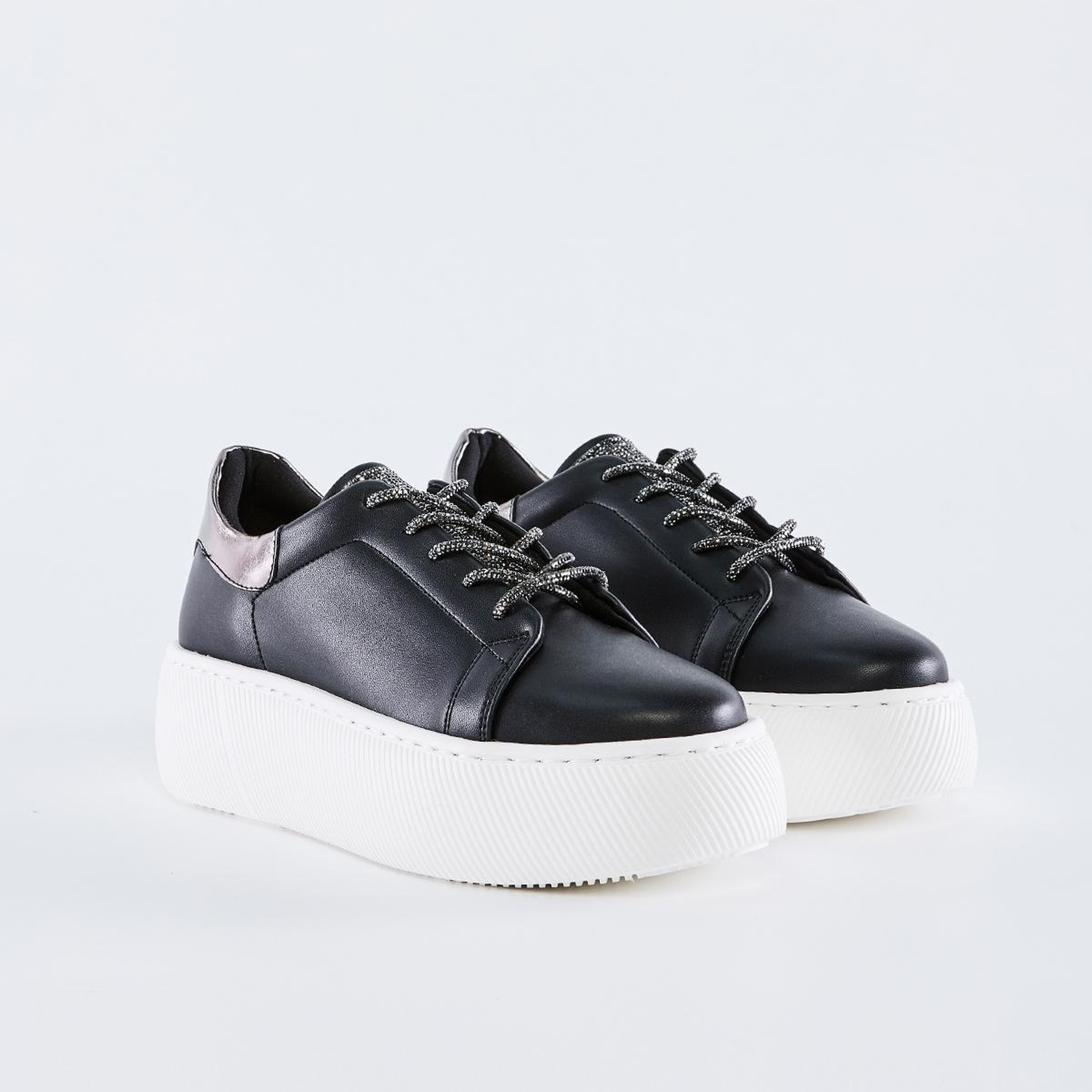 Valmenti Kadın Suni Deri Siyah Sneakers & Spor Ayakkabı