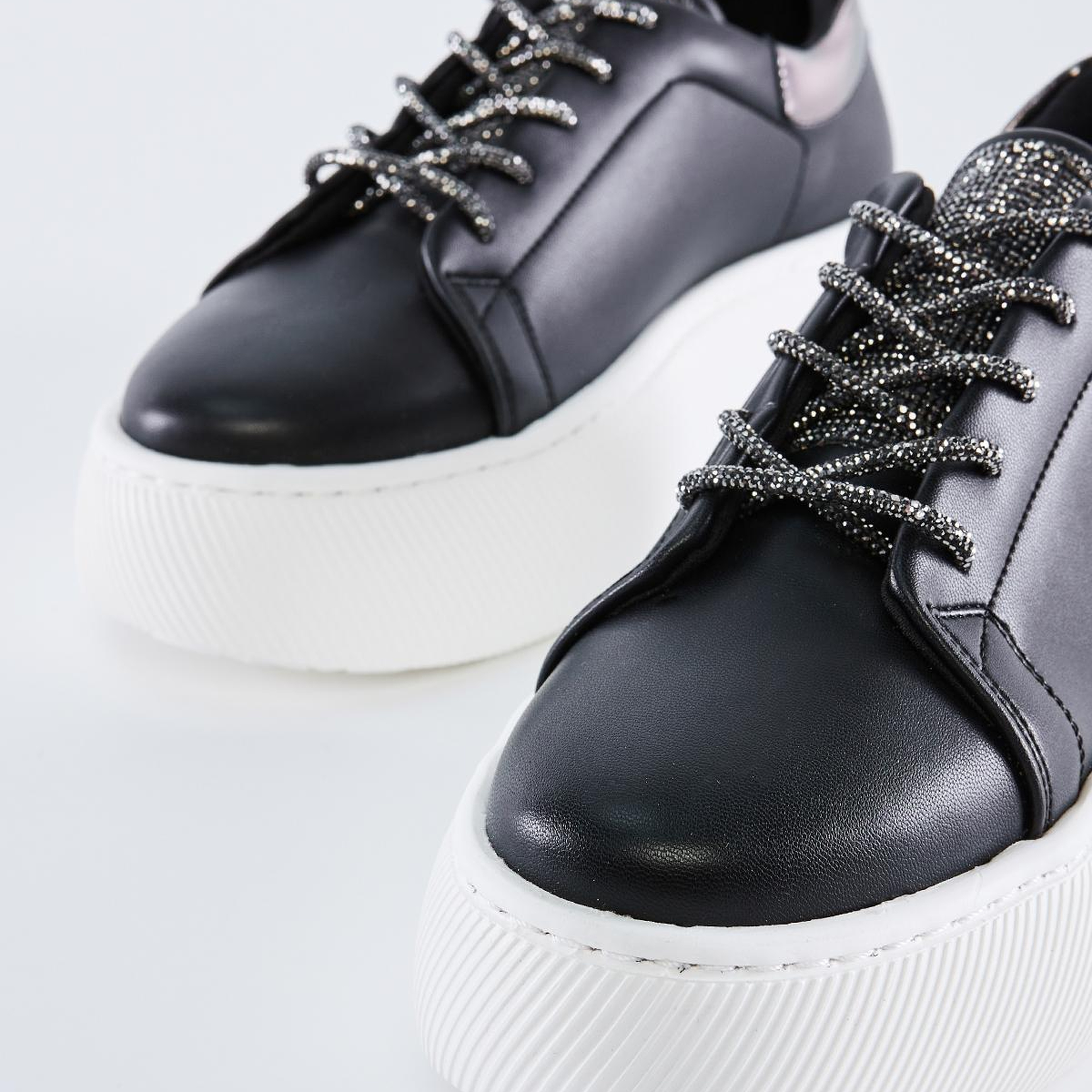 Valmenti Kadın Suni Deri Siyah Sneakers & Spor Ayakkabı