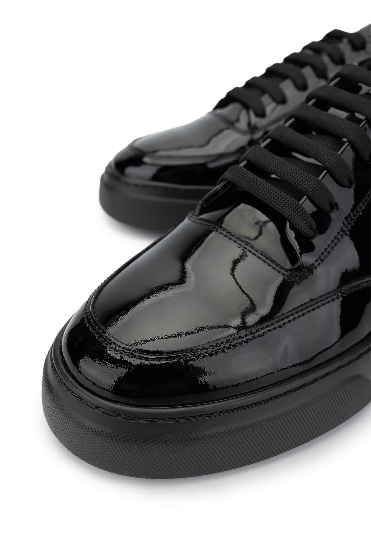 Tamer Tanca Erkek Hakiki Deri Siyah Rugan Sneakers & Spor Ayakkabı