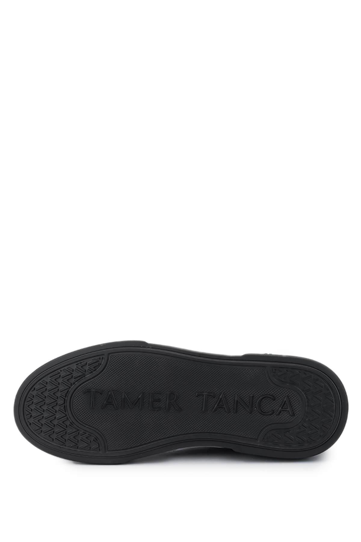 Tamer Tanca Erkek Hakiki Deri Siyah Rugan Sneakers & Spor Ayakkabı