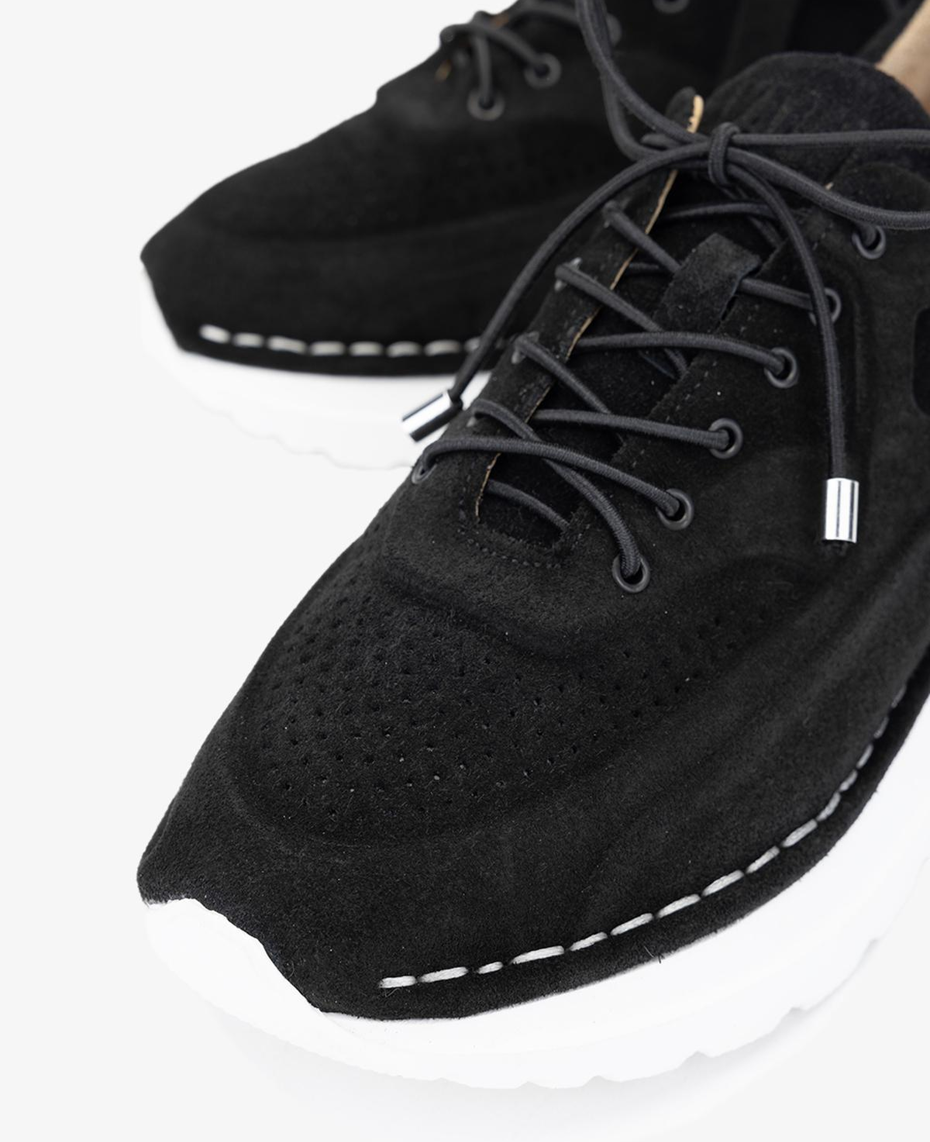 Valmenti Kadın Hakiki Deri Siyah Süet Sneakers & Spor Ayakkabı