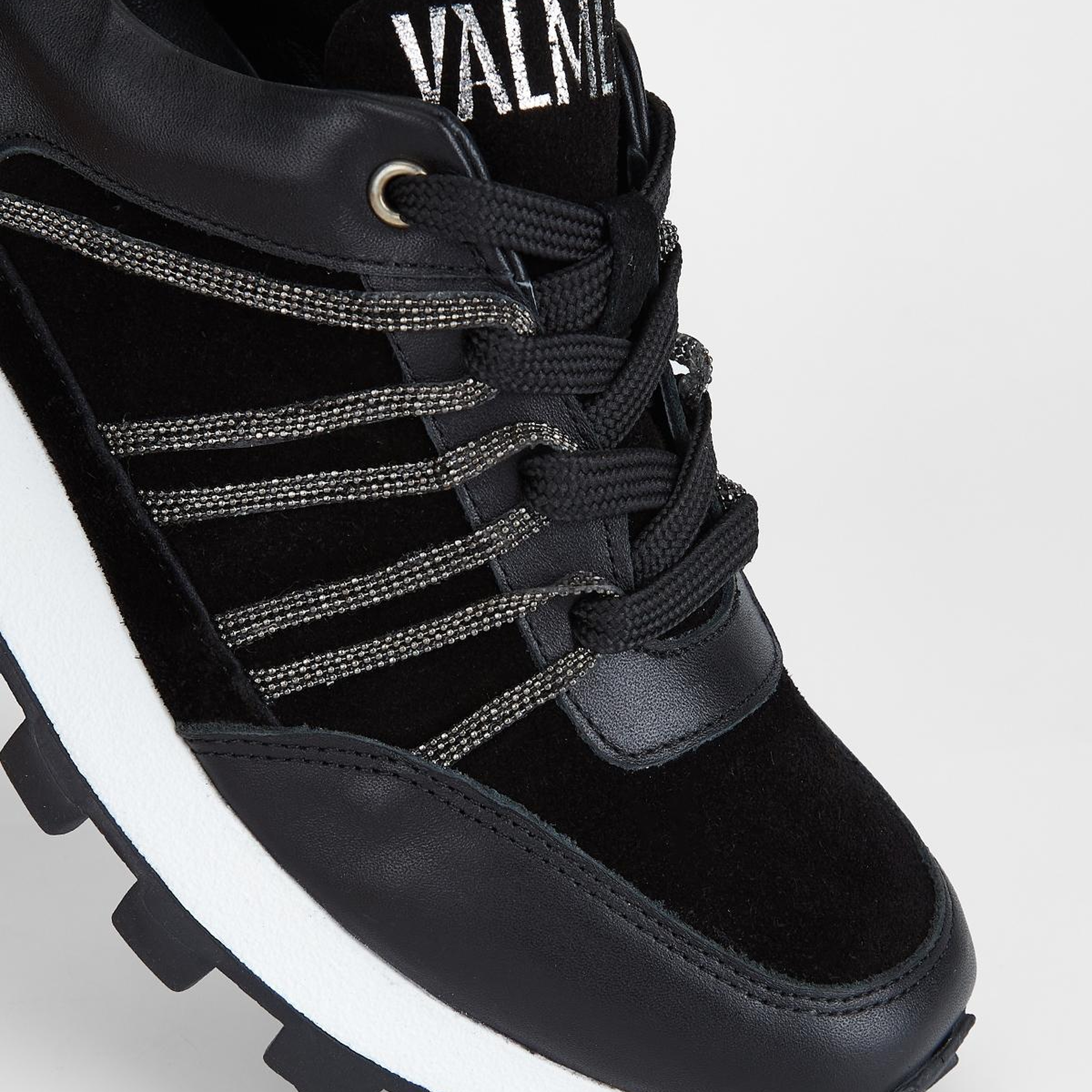 Valmenti Kadın Hakiki Deri Siyah Süet Sneakers & Spor Ayakkabı