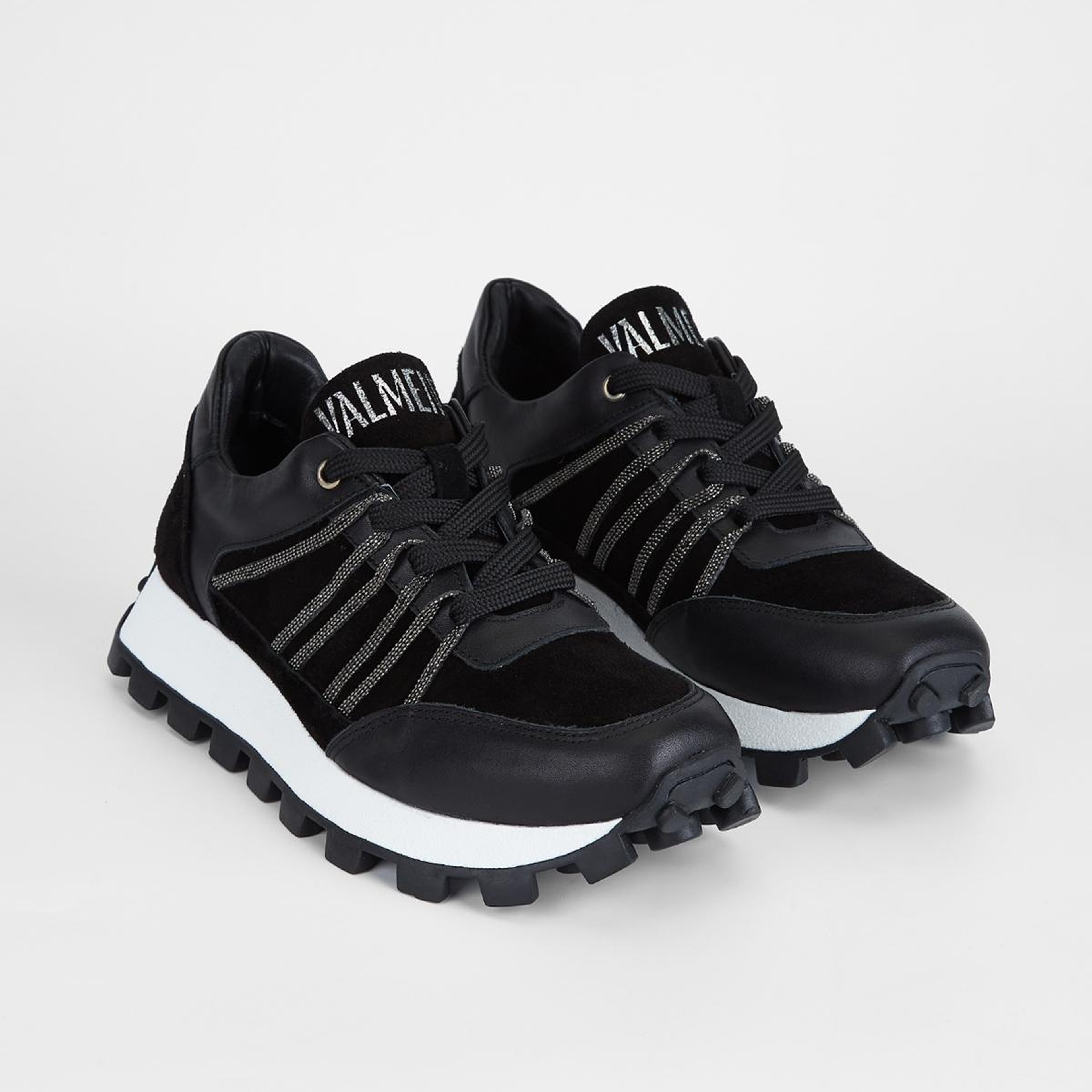 Valmenti Kadın Hakiki Deri Siyah Süet Sneakers & Spor Ayakkabı